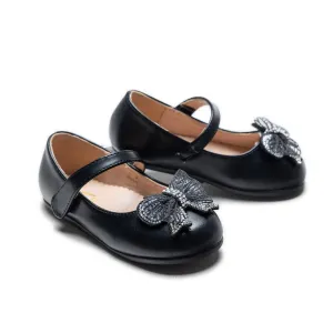 Black Charlotte Ribbon Flats