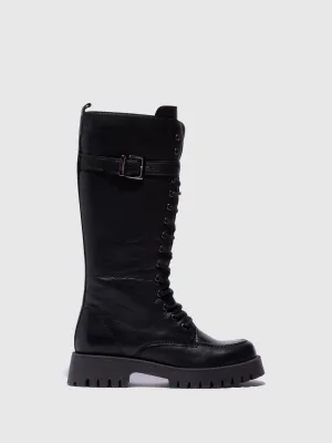 Black Lace-up Boots