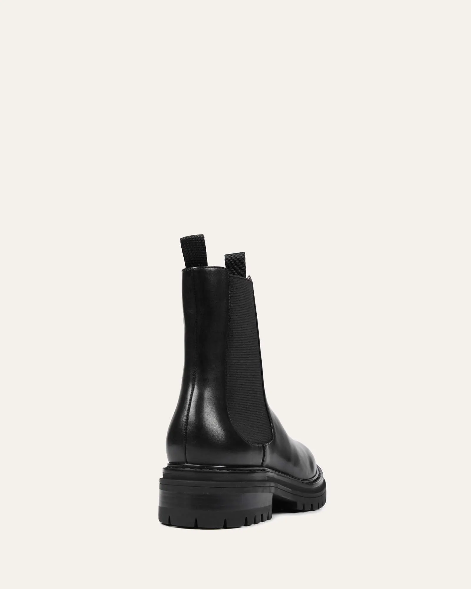 BLOOM FLAT ANKLE BOOTS BLACK LEATHER Jo Mercer