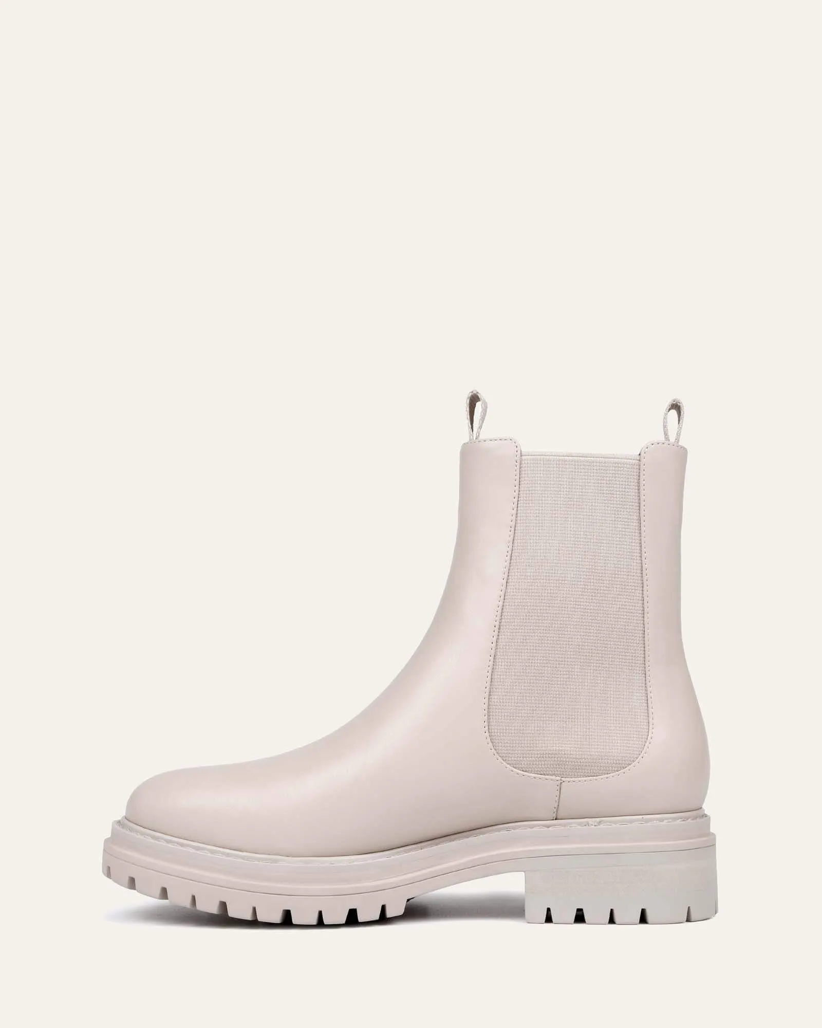 BLOOM FLAT ANKLE BOOTS BONE LEATHER Jo Mercer