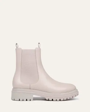 BLOOM FLAT ANKLE BOOTS BONE LEATHER Jo Mercer