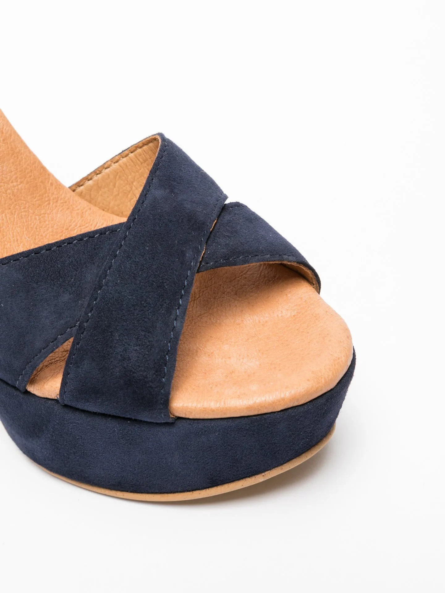 Blue Chunky Heel Sandals