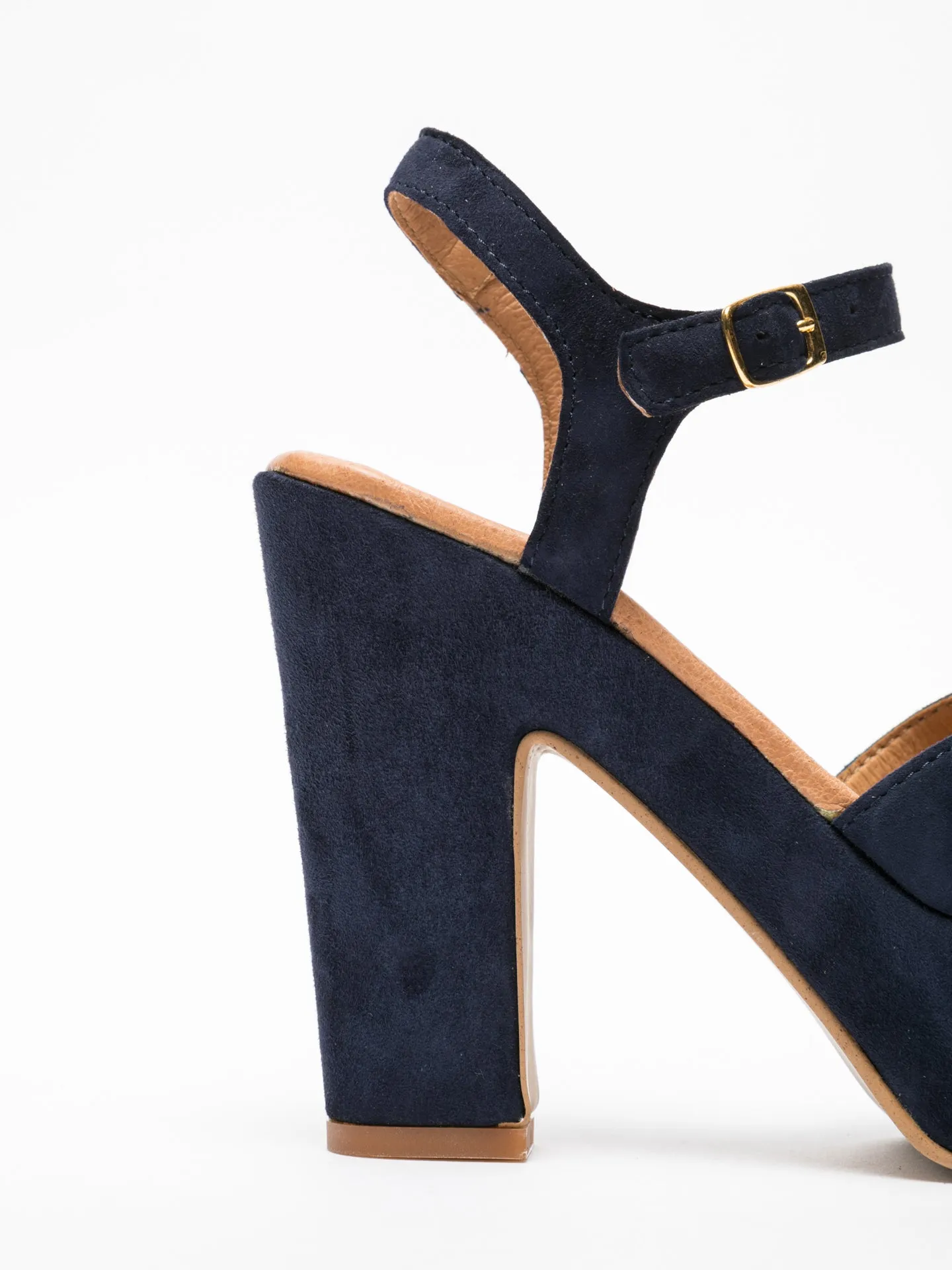 Blue Chunky Heel Sandals