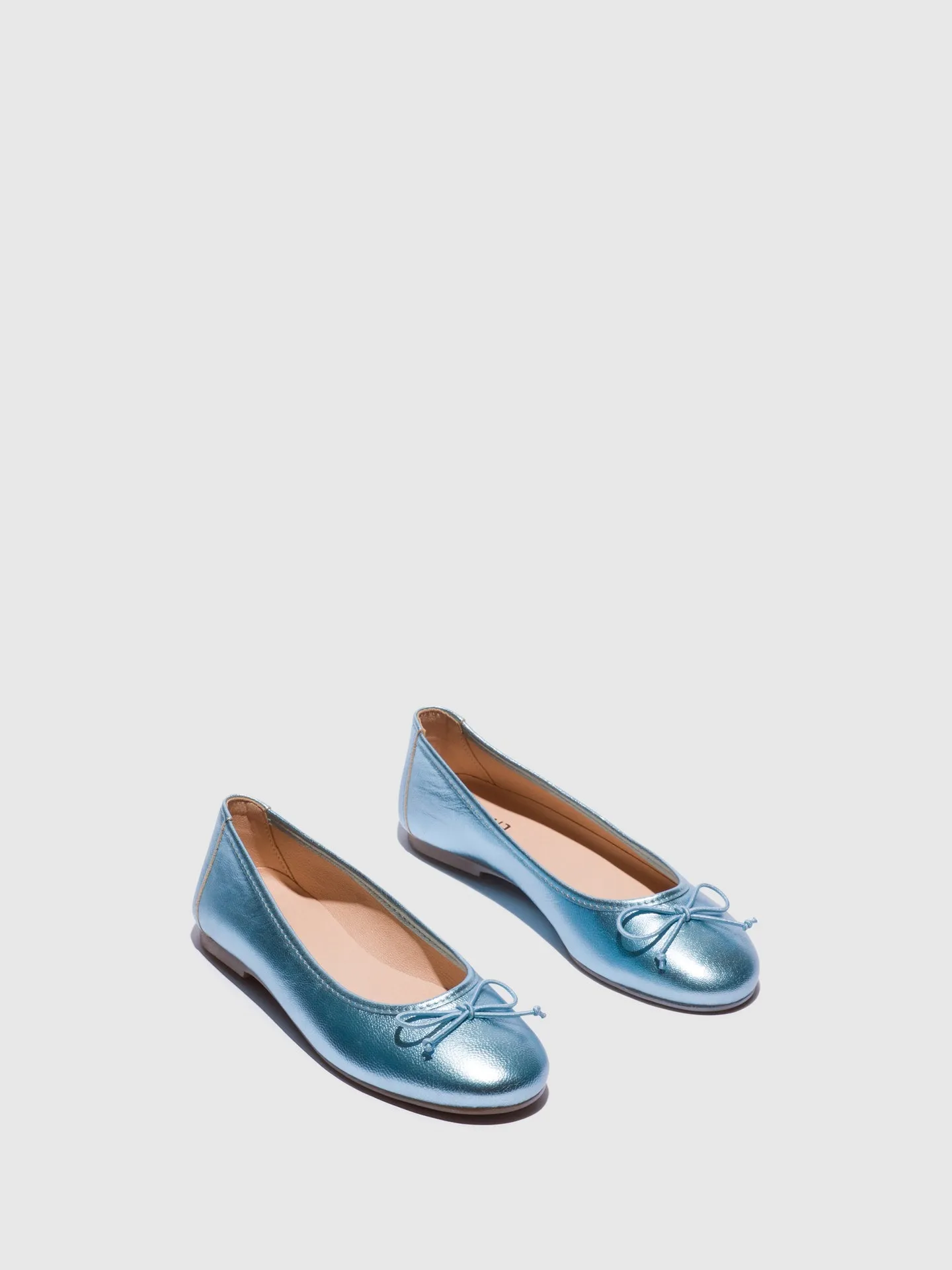 Blue Round Toe Ballerinas