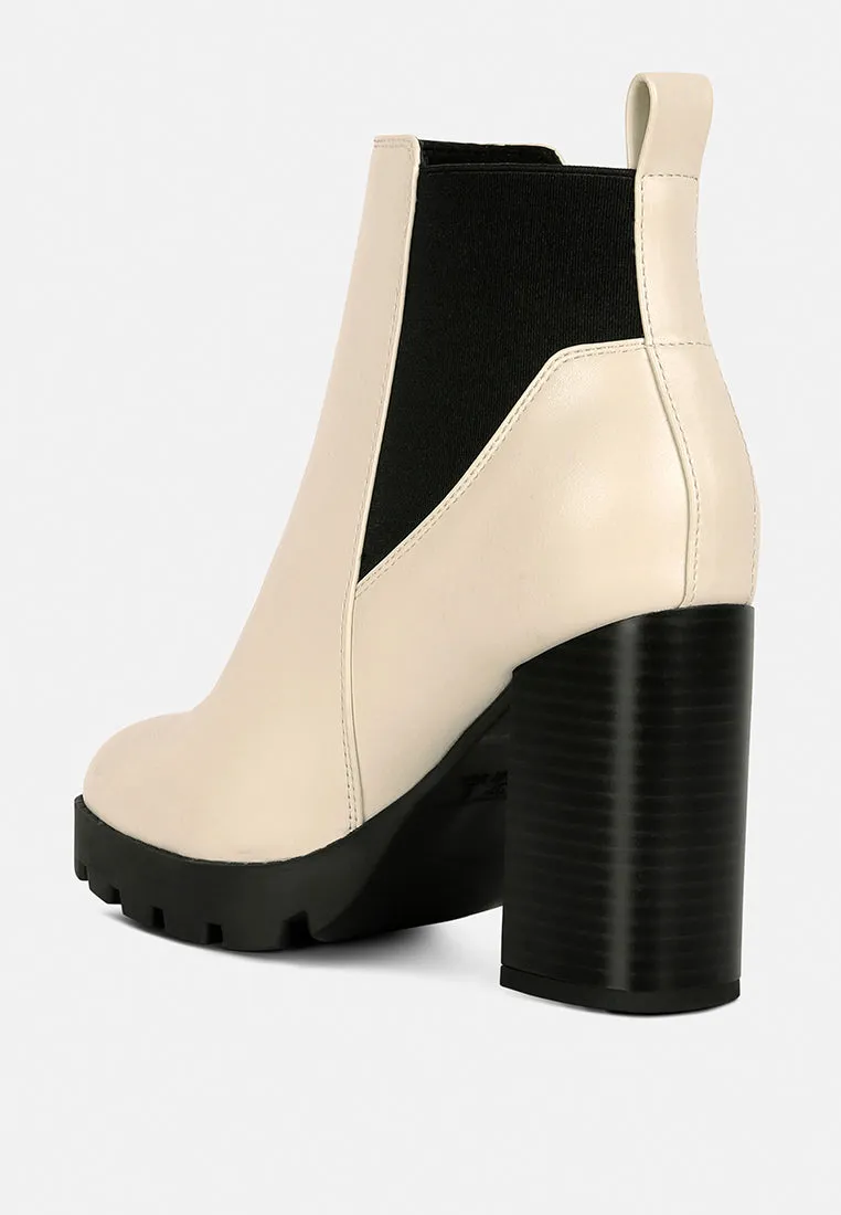 bolt block heeled chelsea boots