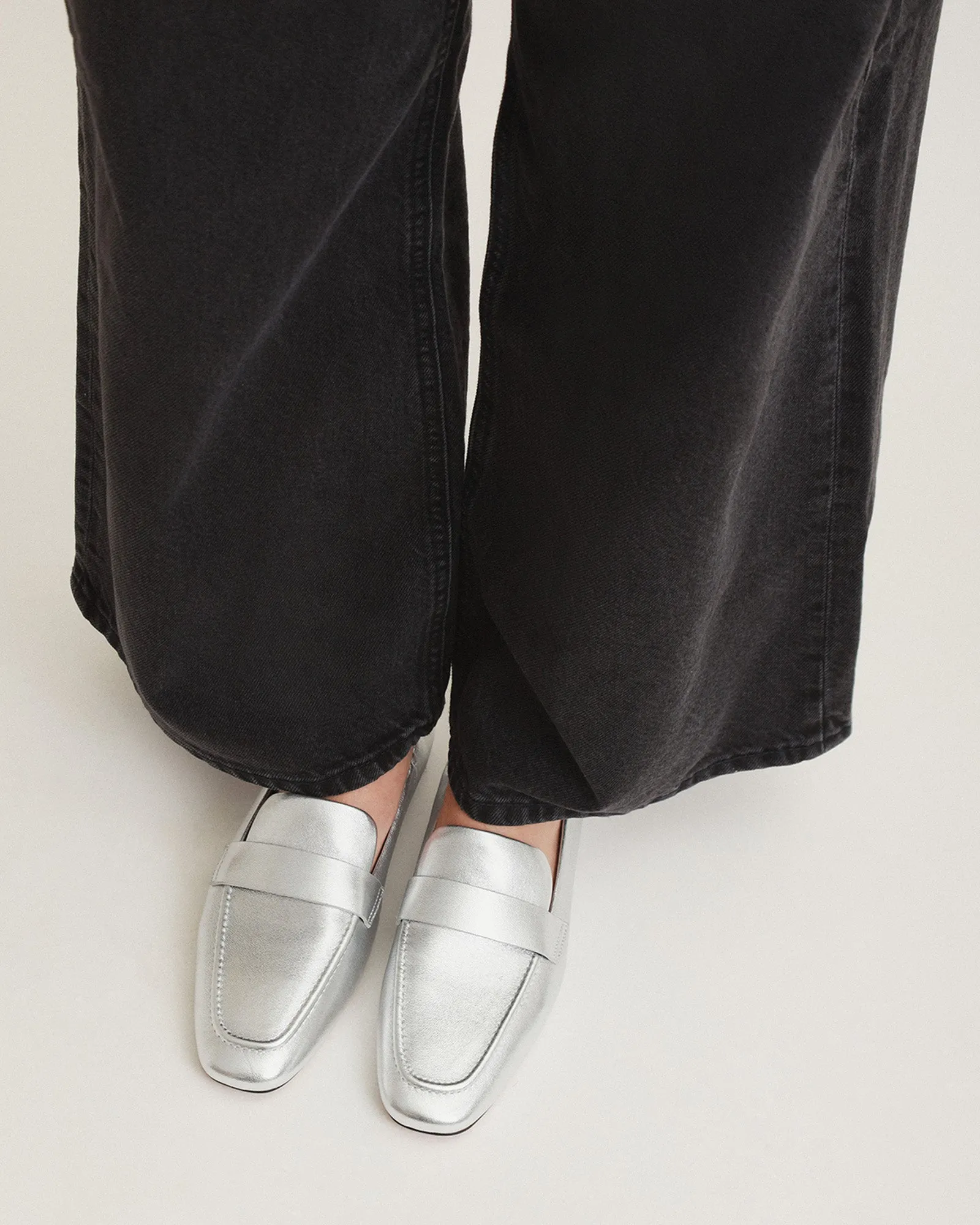 BOWEN LOAFERS SILVER LEATHER Jo Mercer
