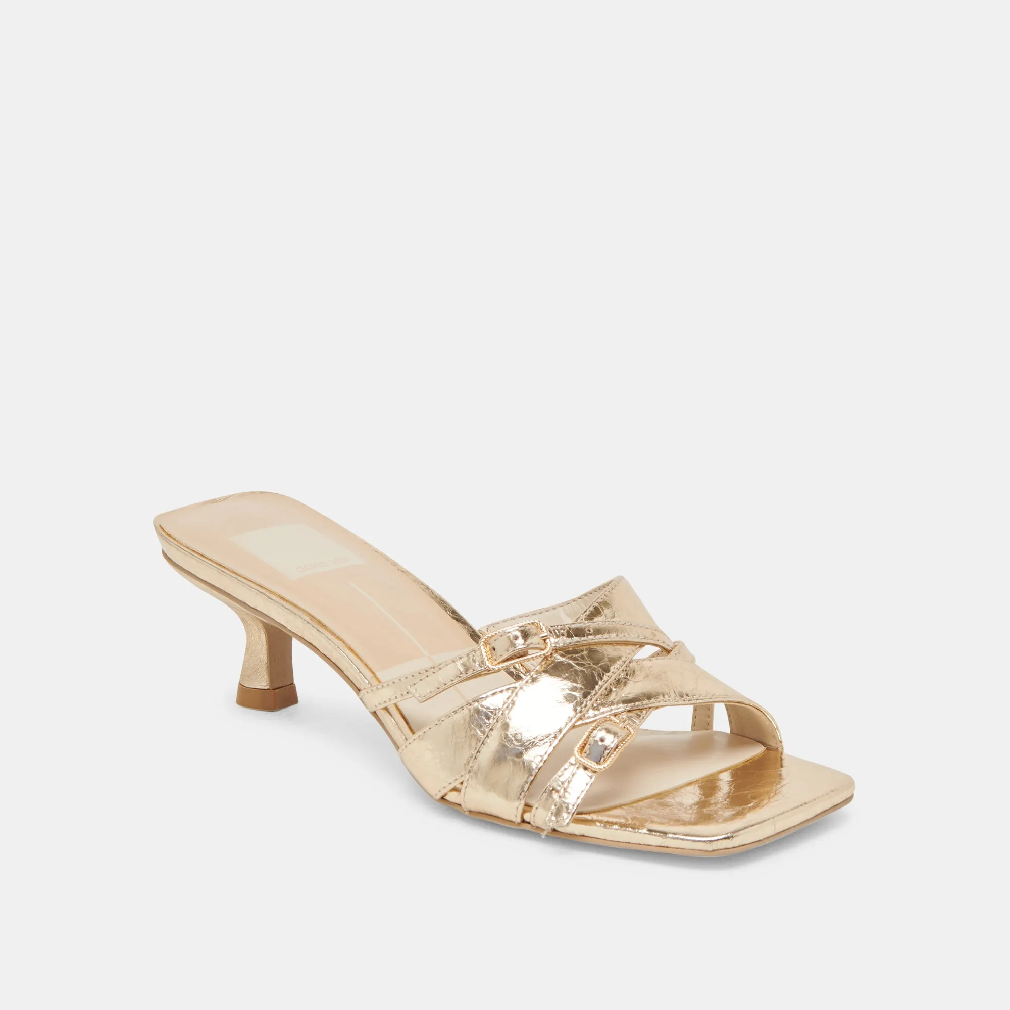 BRYANT HEELS GOLD DISTRESSED LEATHER Dolce Vita