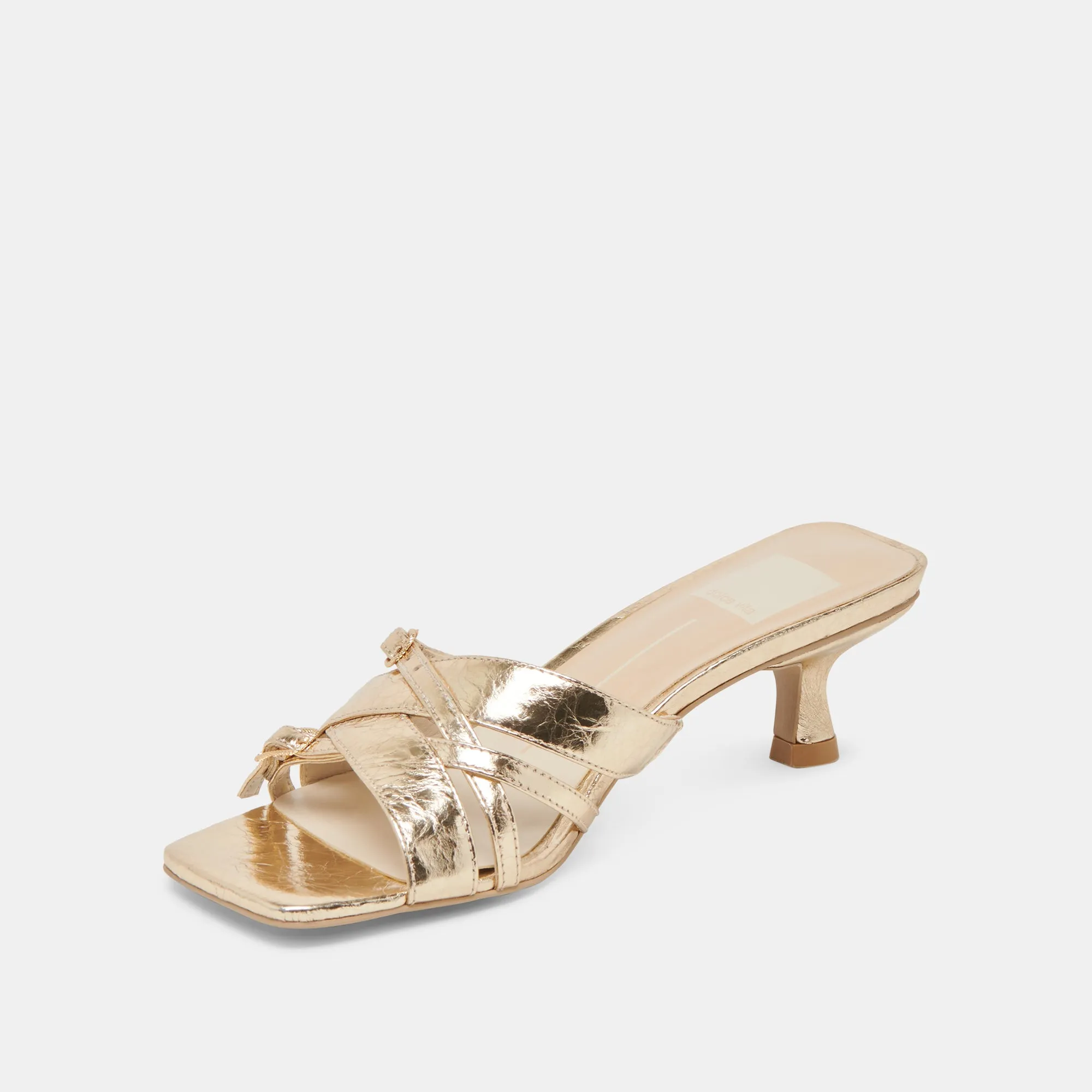 BRYANT HEELS GOLD DISTRESSED LEATHER Dolce Vita