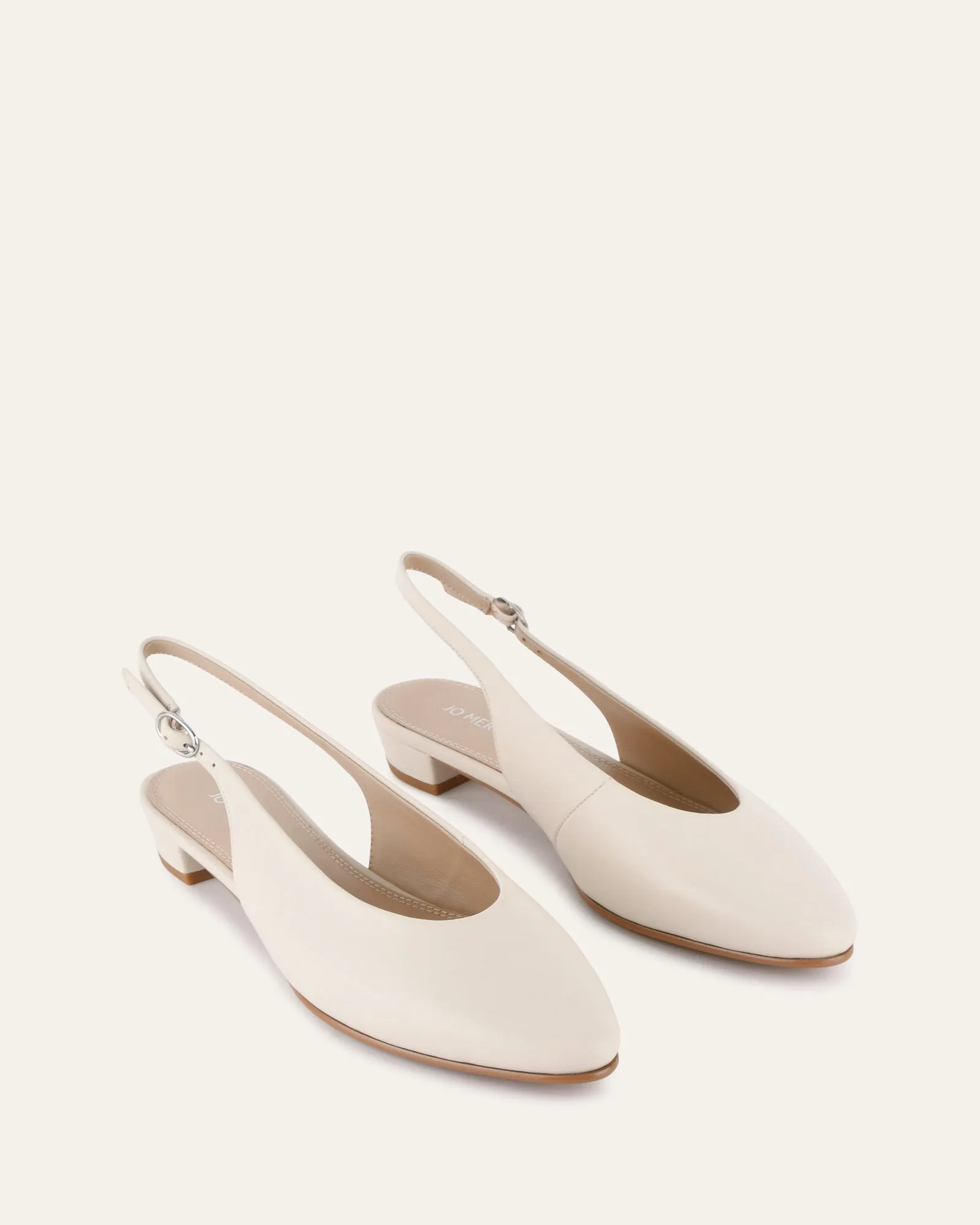 BRYCE DRESS FLATS OFF WHITE LEATHER Jo Mercer