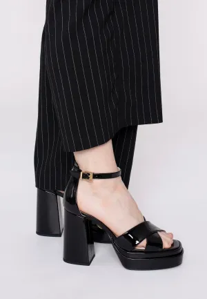 Buffalo - May Cross Vegan Patent Black - Heels