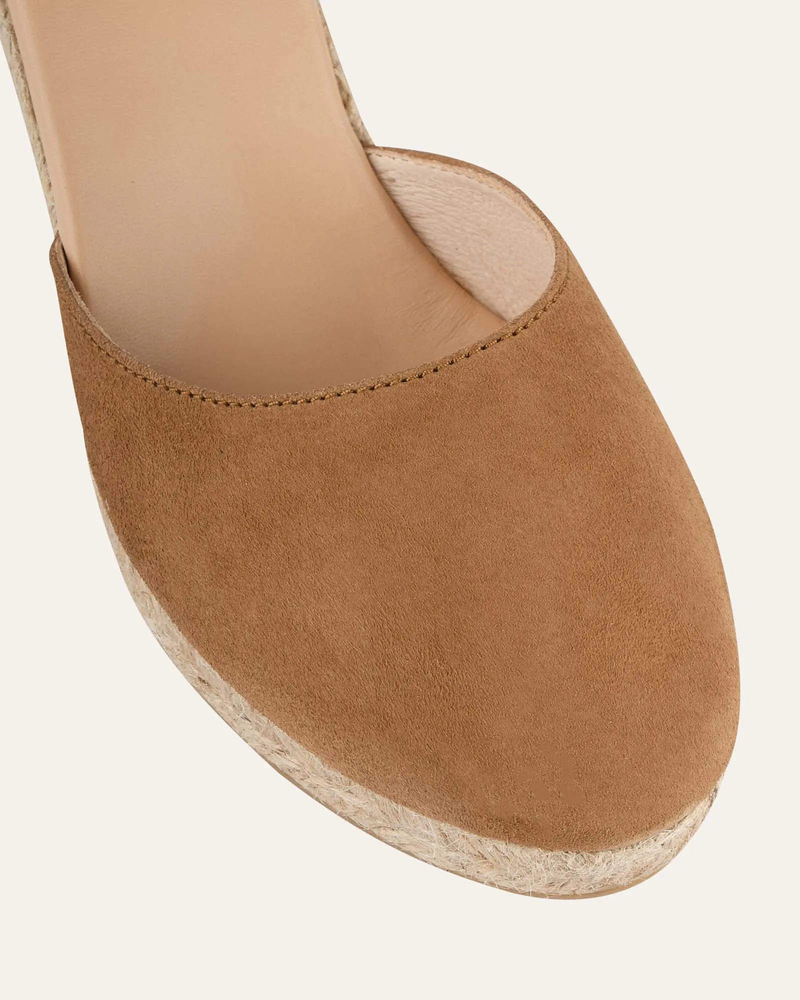 CAIRO HIGH HEEL ESPADRILLES CAMEL SUEDE Jo Mercer
