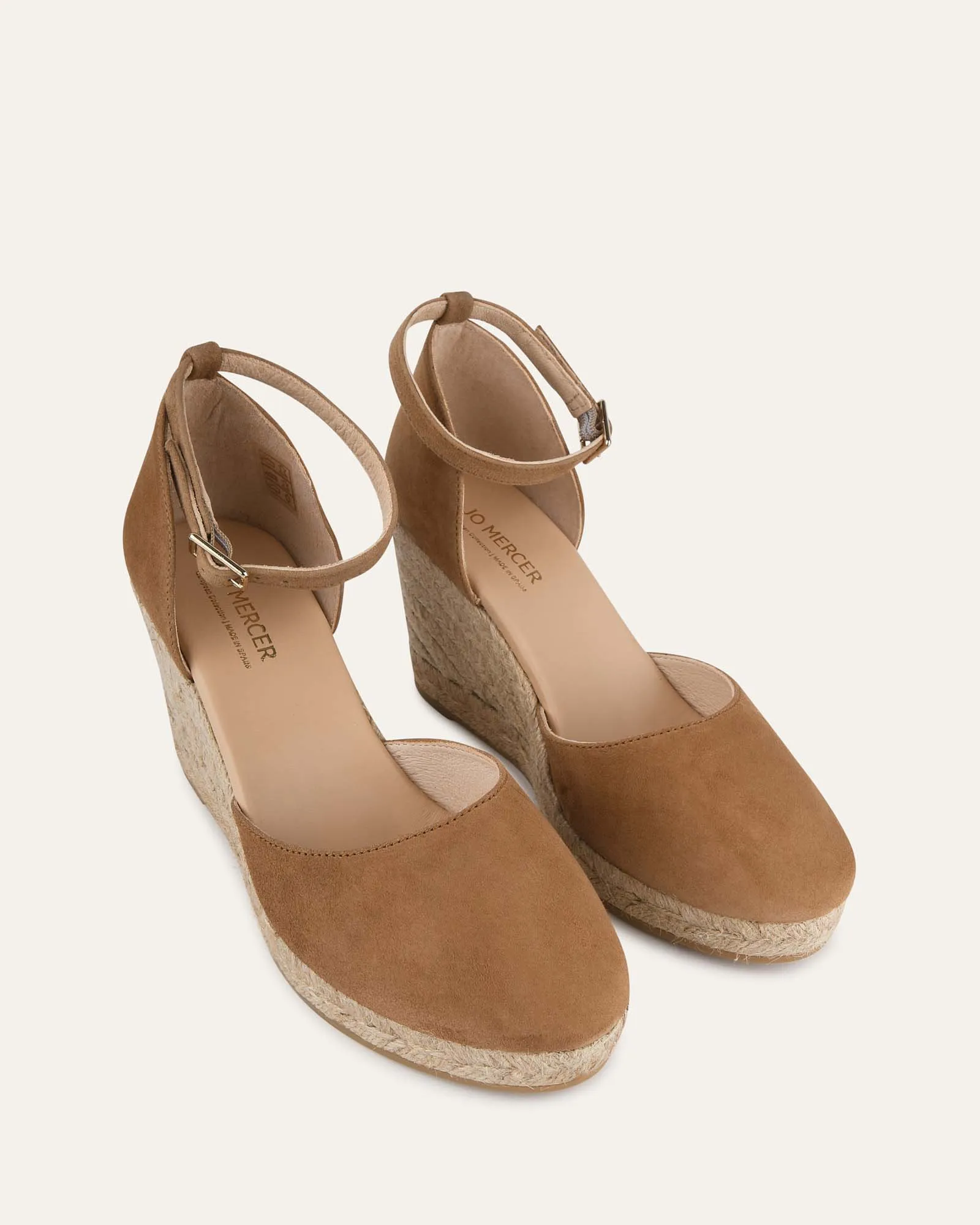 CAIRO HIGH HEEL ESPADRILLES CAMEL SUEDE Jo Mercer