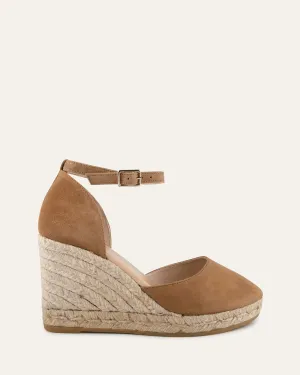 CAIRO HIGH HEEL ESPADRILLES CAMEL SUEDE Jo Mercer