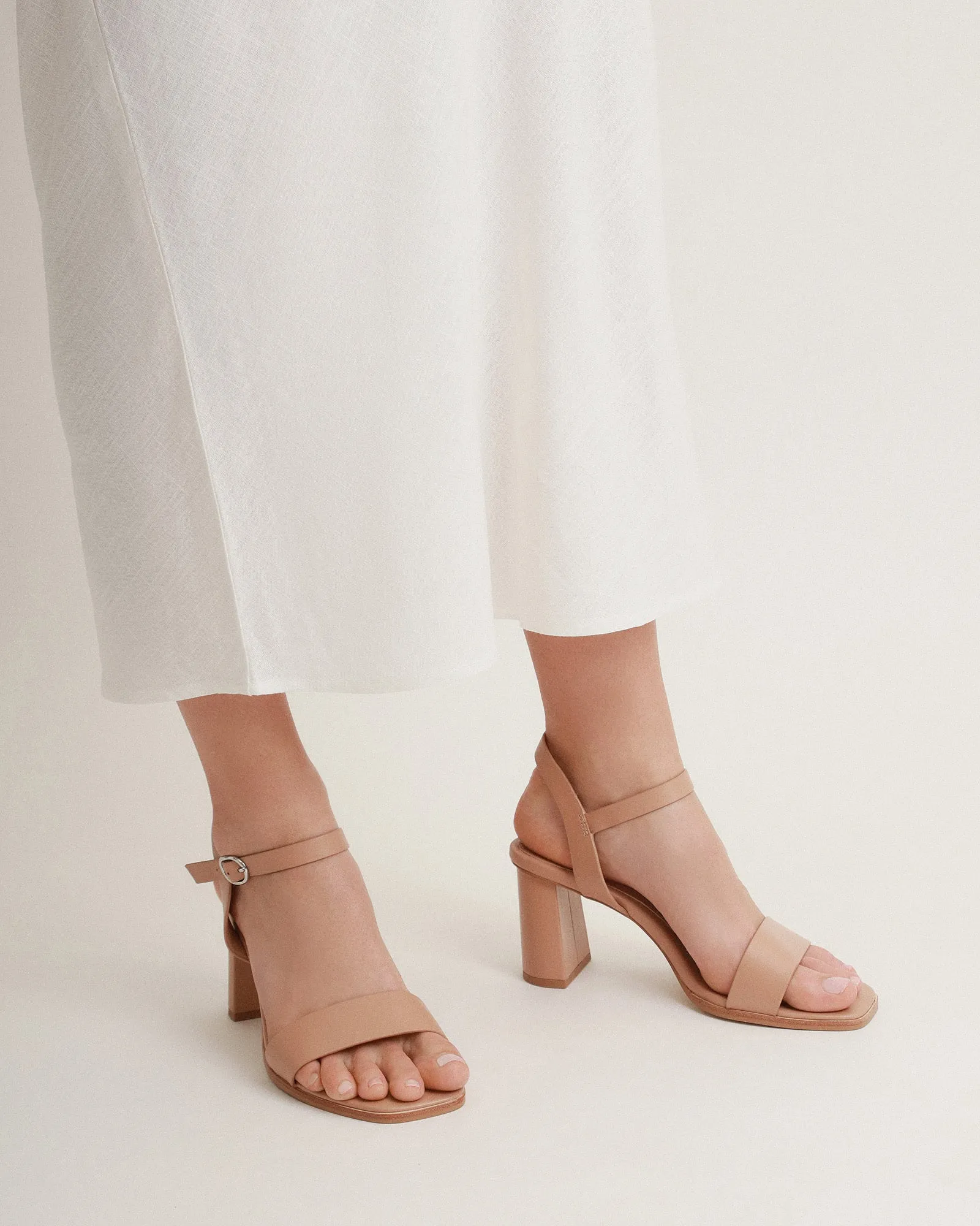 CALAIS HIGH HEEL SANDALS BEIGE LEATHER Jo Mercer