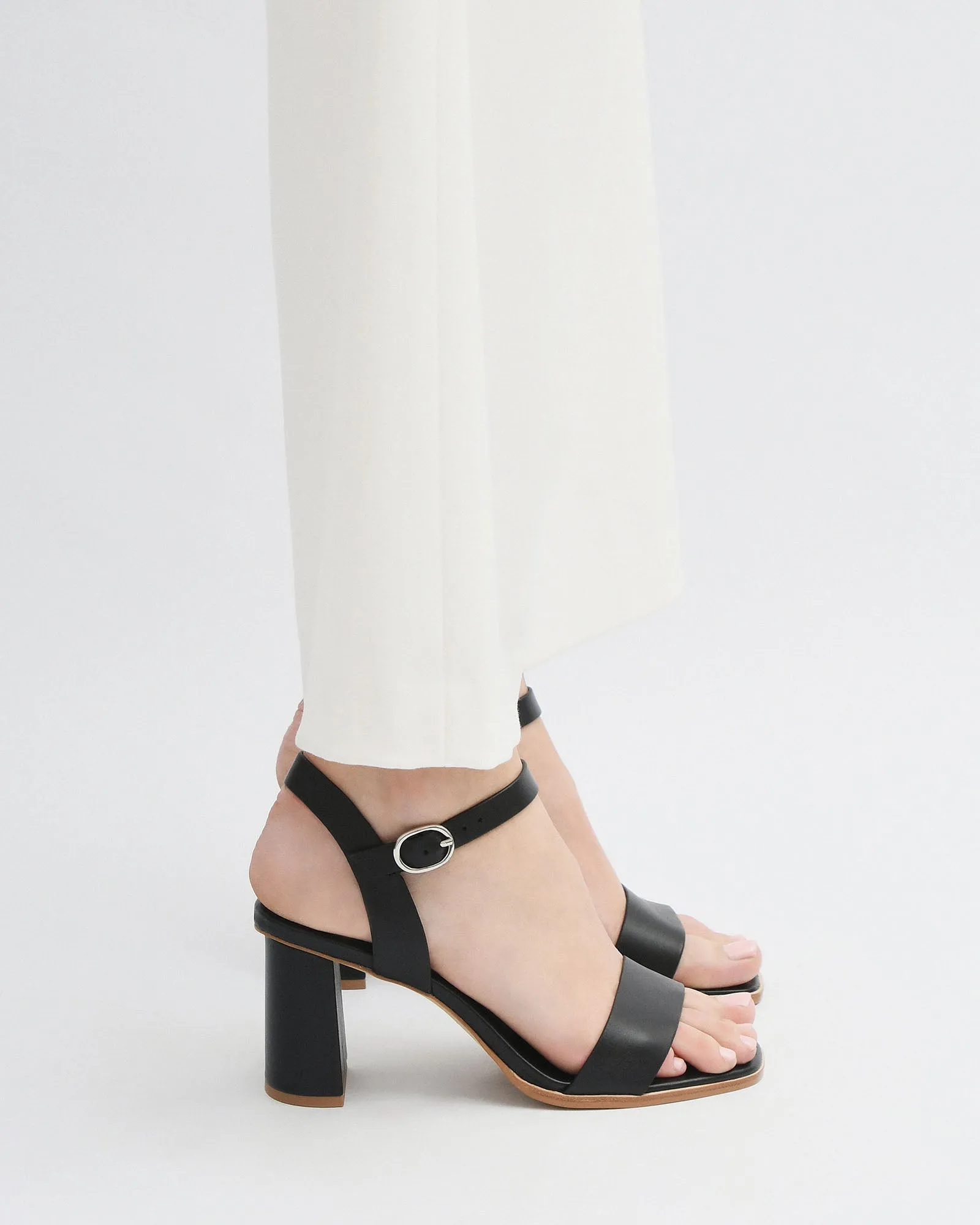 CALAIS HIGH HEEL SANDALS BLACK LEATHER Jo Mercer
