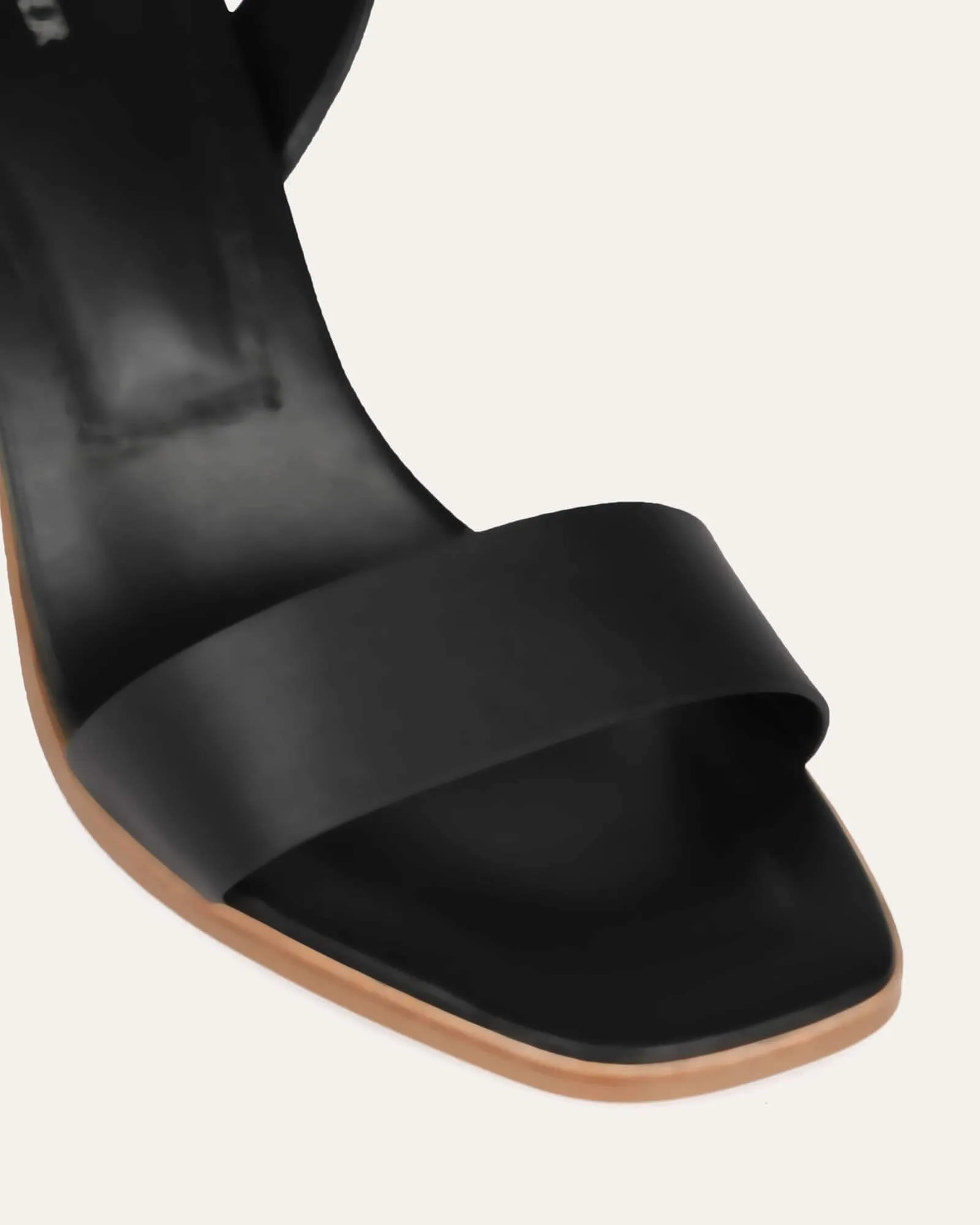 CALAIS HIGH HEEL SANDALS BLACK LEATHER Jo Mercer