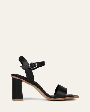 CALAIS HIGH HEEL SANDALS BLACK LEATHER Jo Mercer
