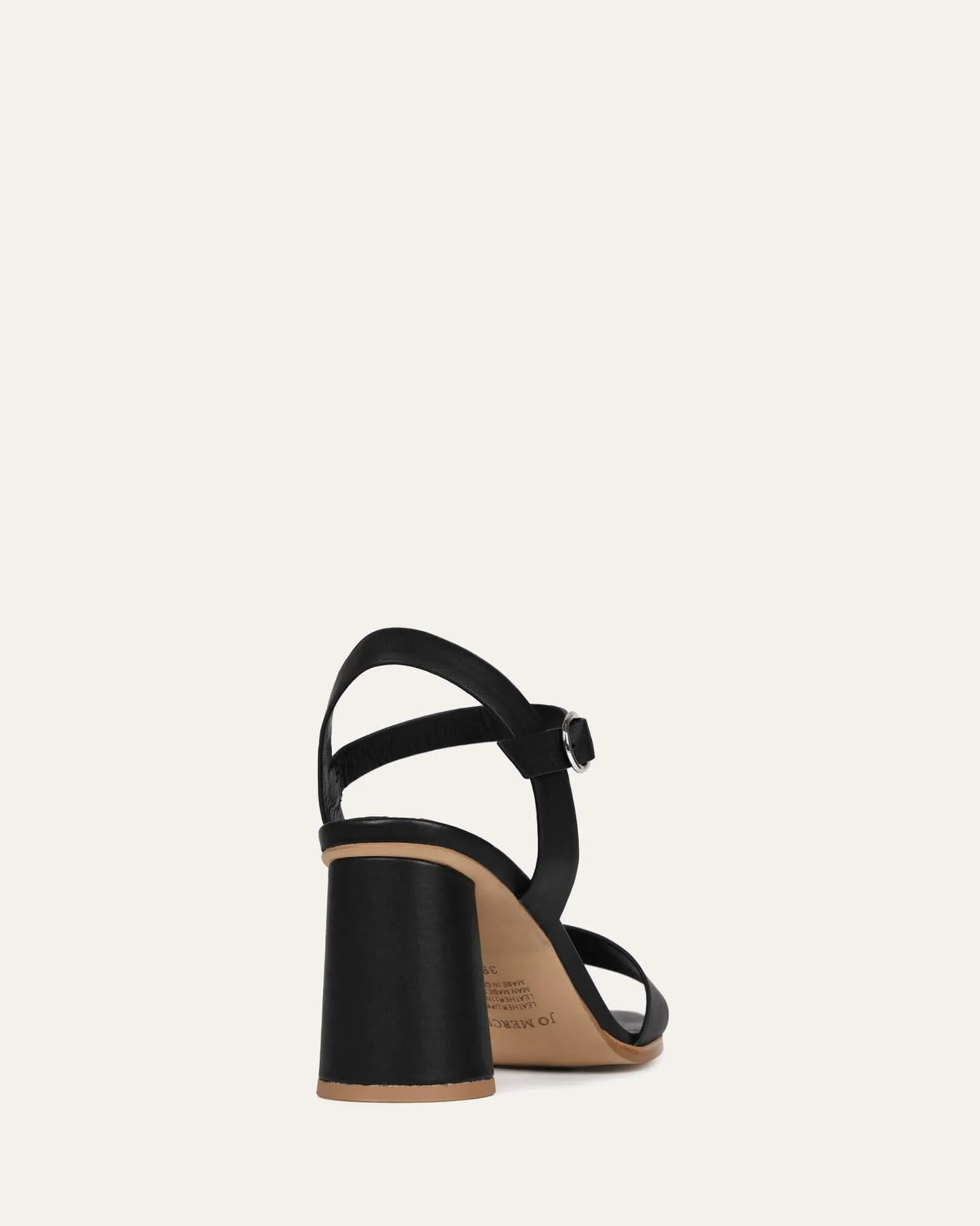CALAIS HIGH HEEL SANDALS BLACK LEATHER Jo Mercer