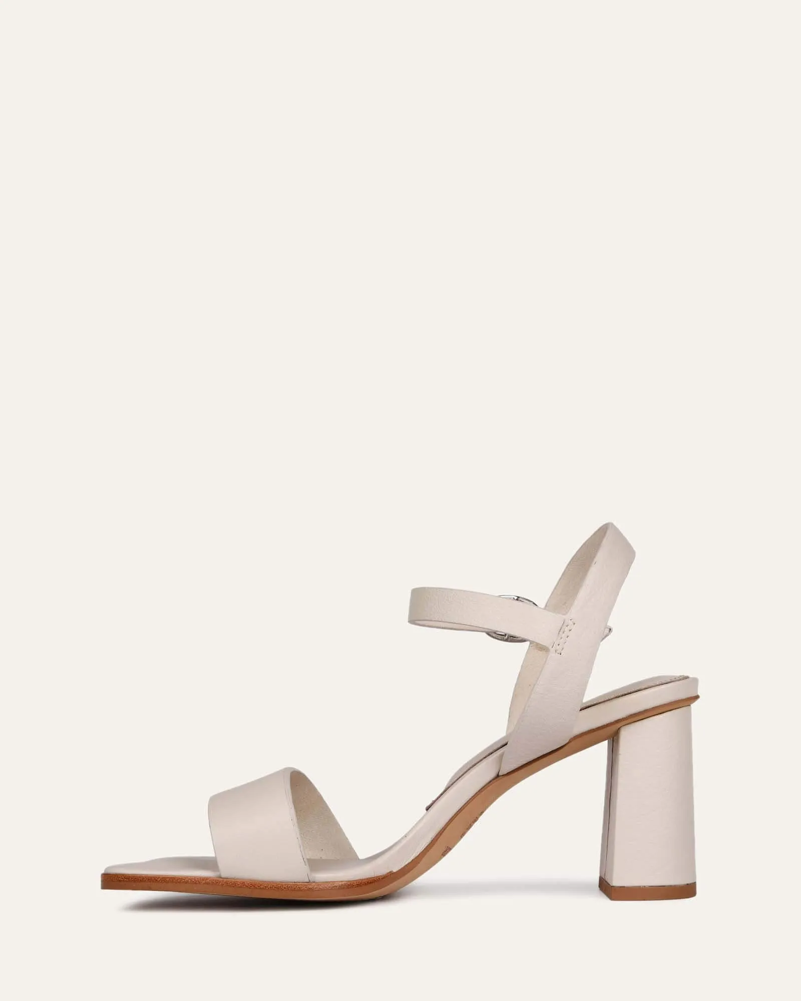 CALAIS HIGH HEEL SANDALS BONE LEATHER Jo Mercer