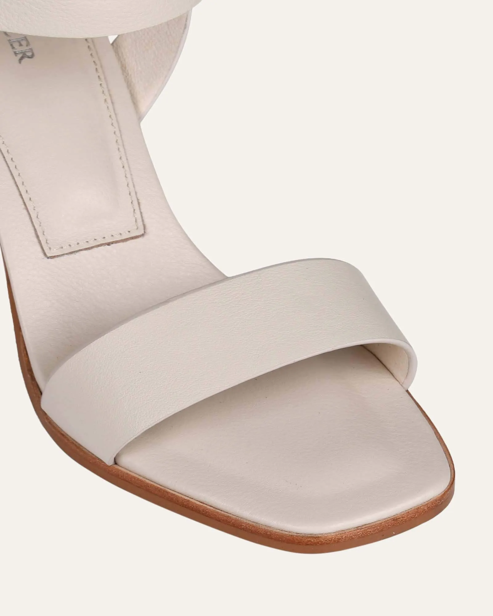 CALAIS HIGH HEEL SANDALS BONE LEATHER Jo Mercer