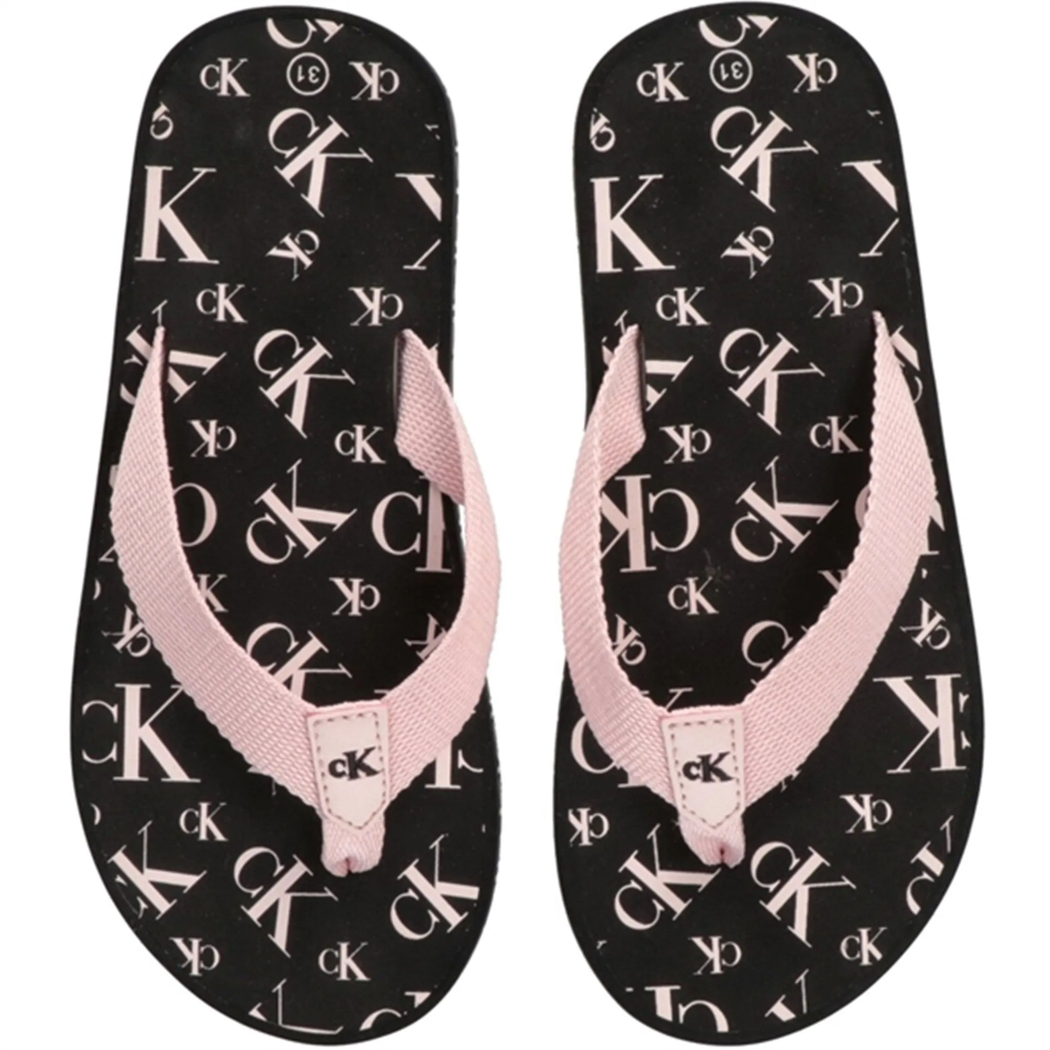 Calvin Klein Logo Print Flip Flop Pink