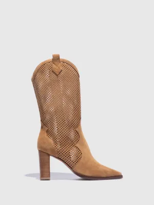 Camel Zip Up Boots
