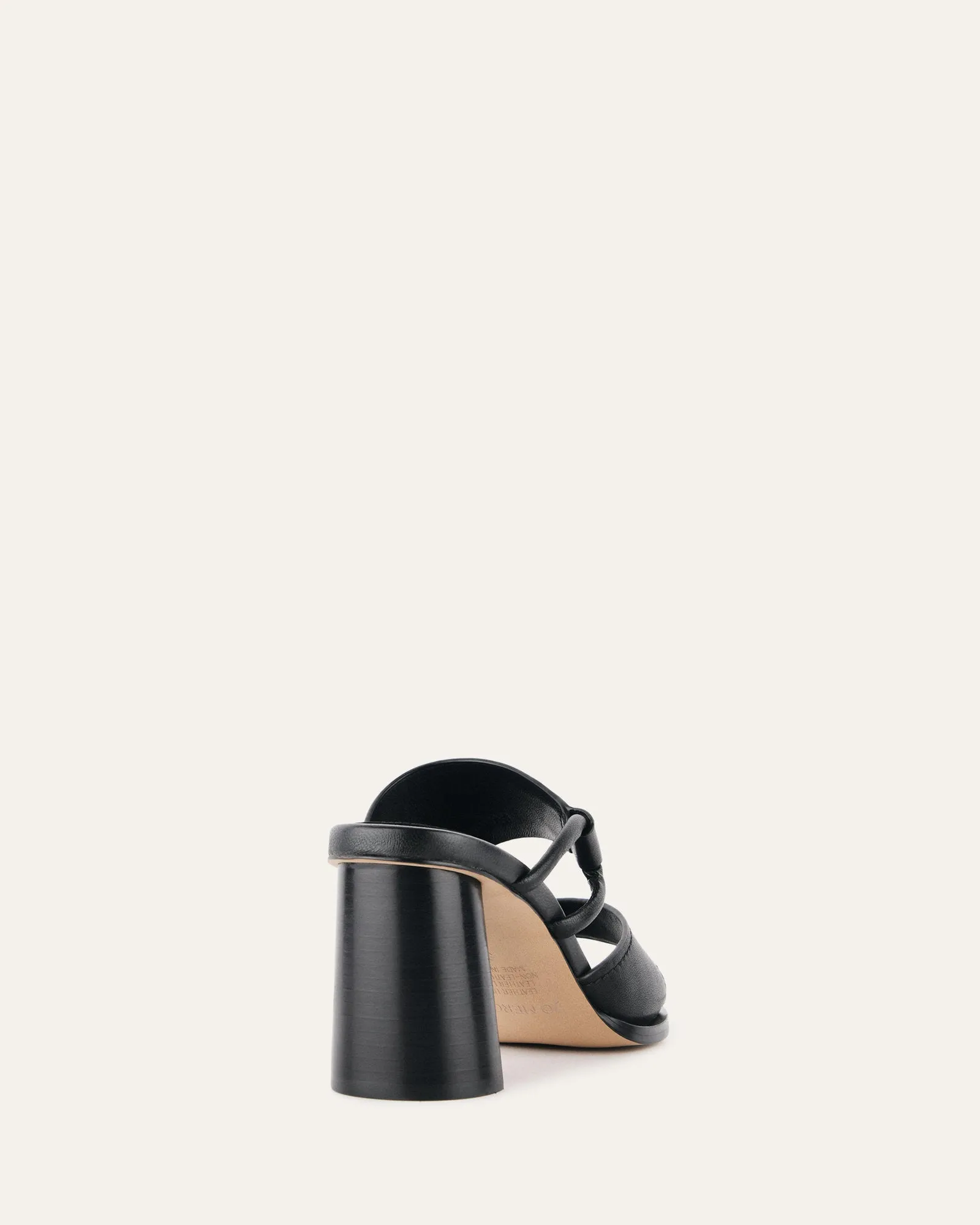 CAMMY MID HEEL SANDALS BLACK LEATHER Jo Mercer