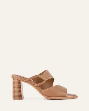 CAMMY MID HEEL SANDALS TAN LEATHER Jo Mercer