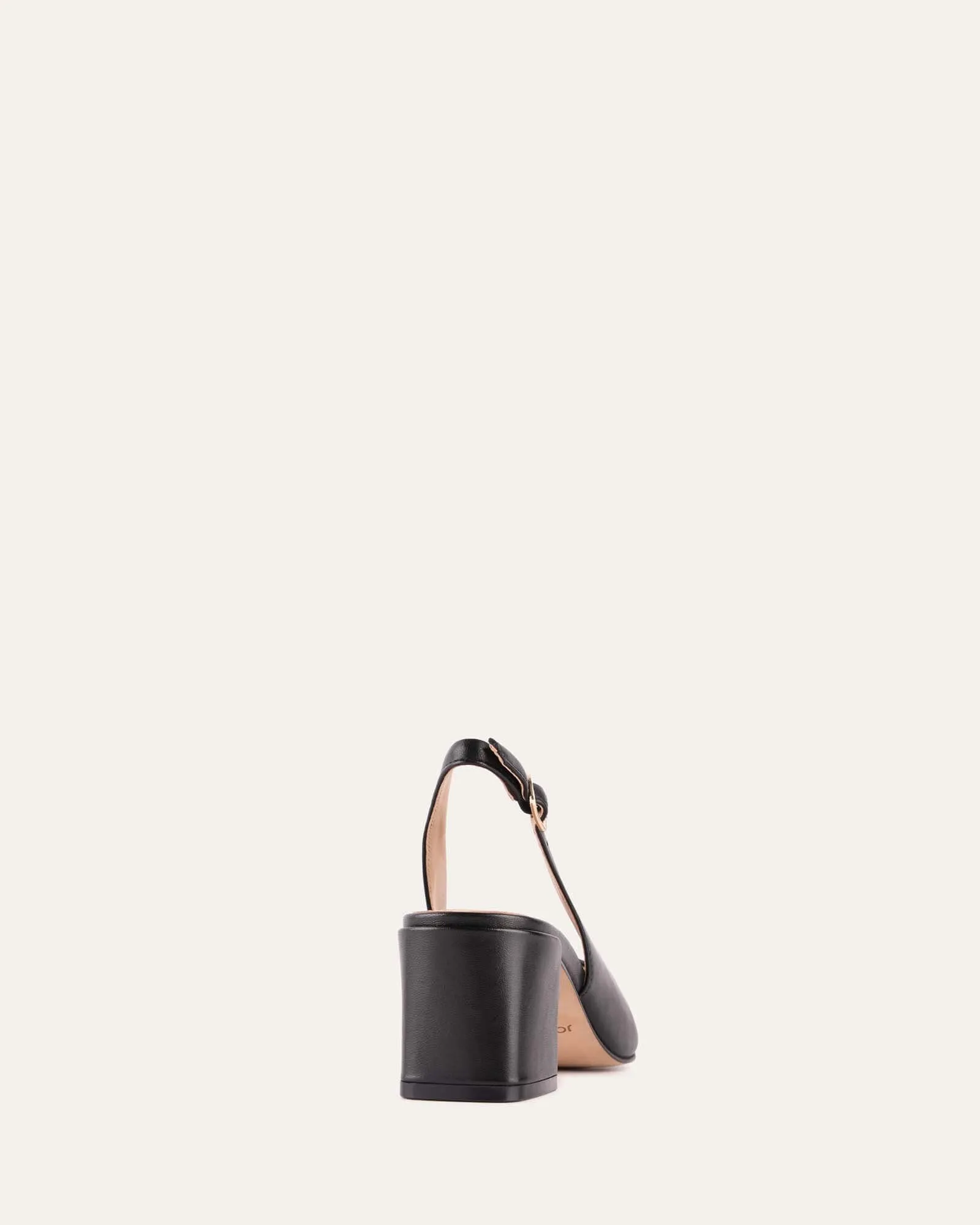CARA LOW HEELS BLACK LEATHER Jo Mercer