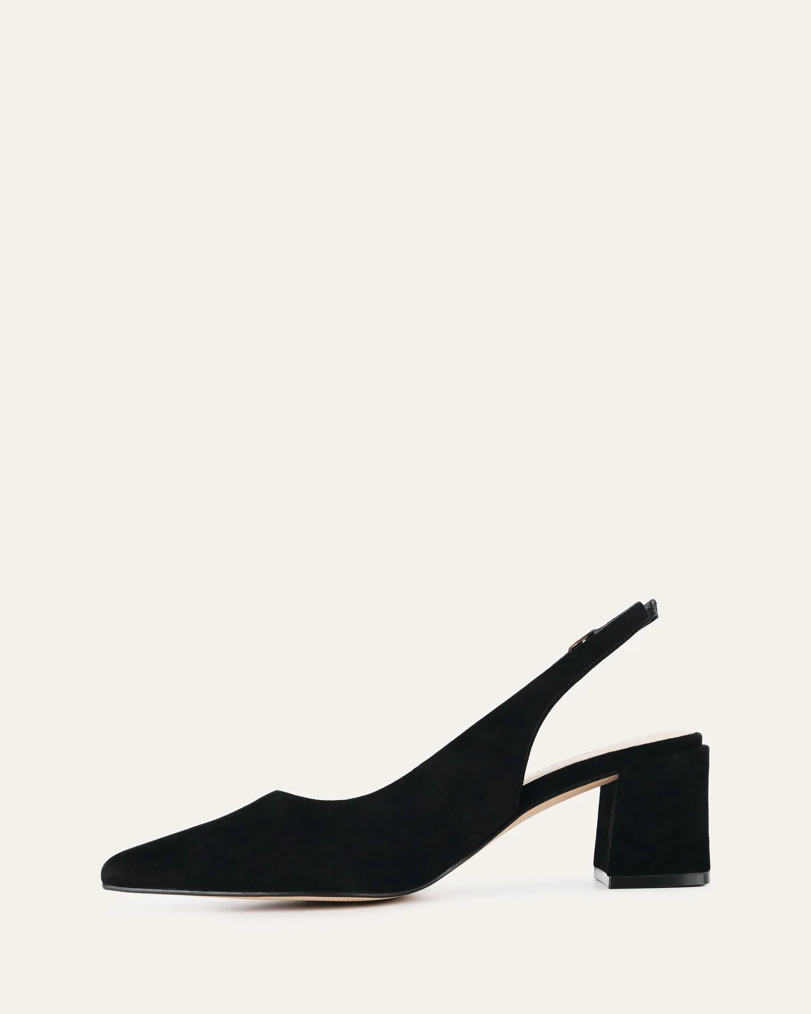CARA LOW HEELS BLACK SUEDE Jo Mercer