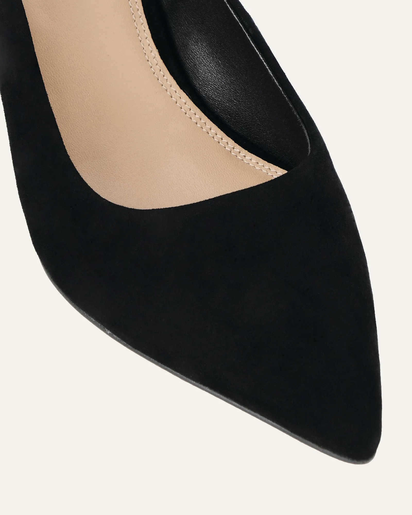CARA LOW HEELS BLACK SUEDE Jo Mercer