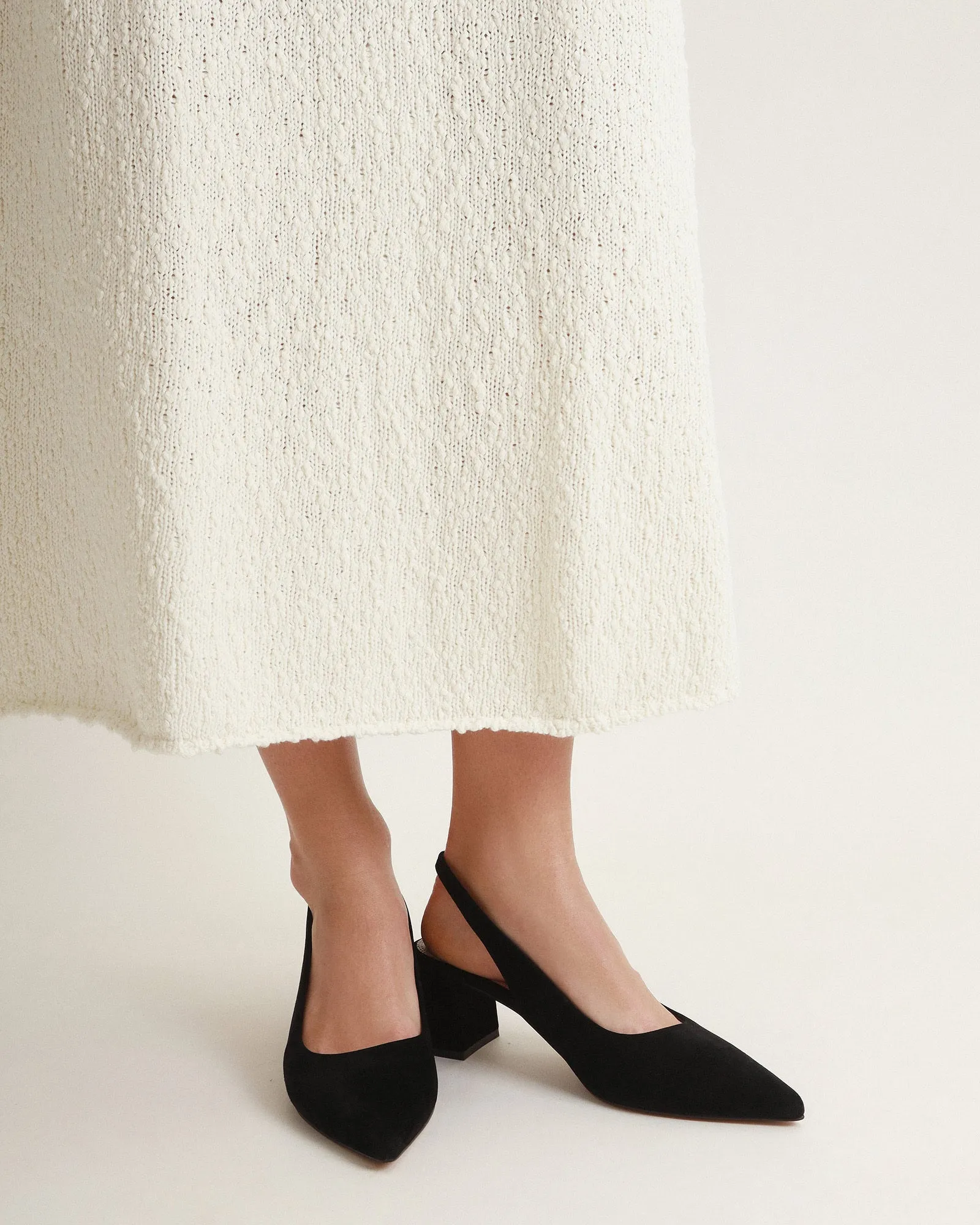 CARA LOW HEELS BLACK SUEDE Jo Mercer