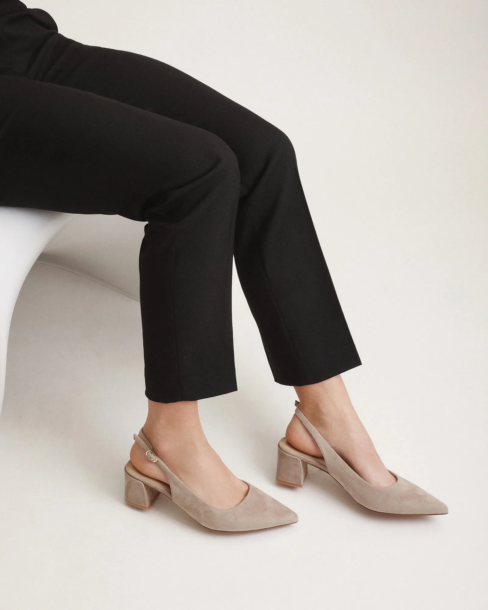 CARA LOW HEELS MUSHROOM SUEDE Jo Mercer
