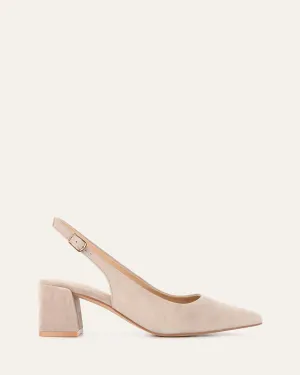 CARA LOW HEELS MUSHROOM SUEDE Jo Mercer