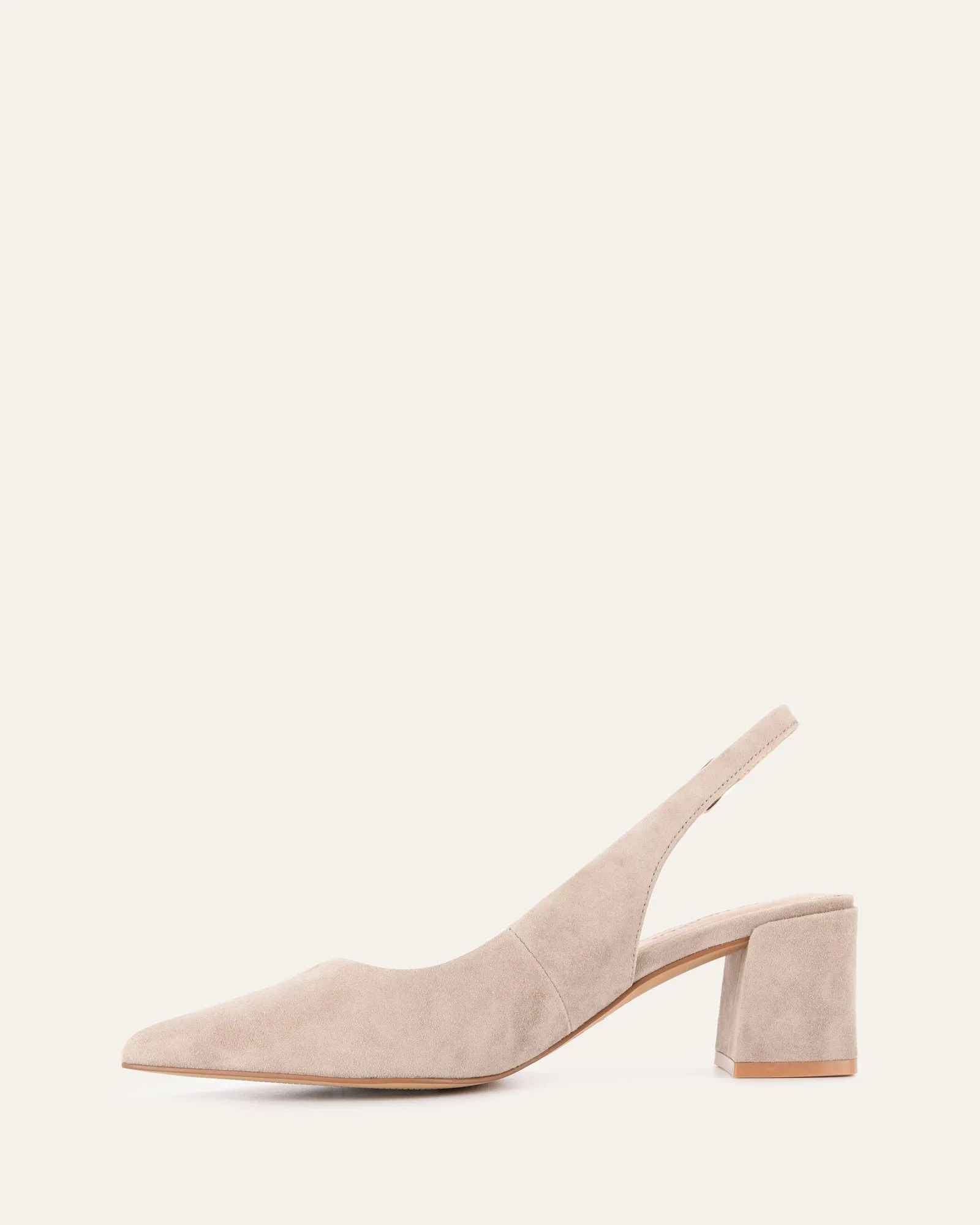 CARA LOW HEELS MUSHROOM SUEDE Jo Mercer