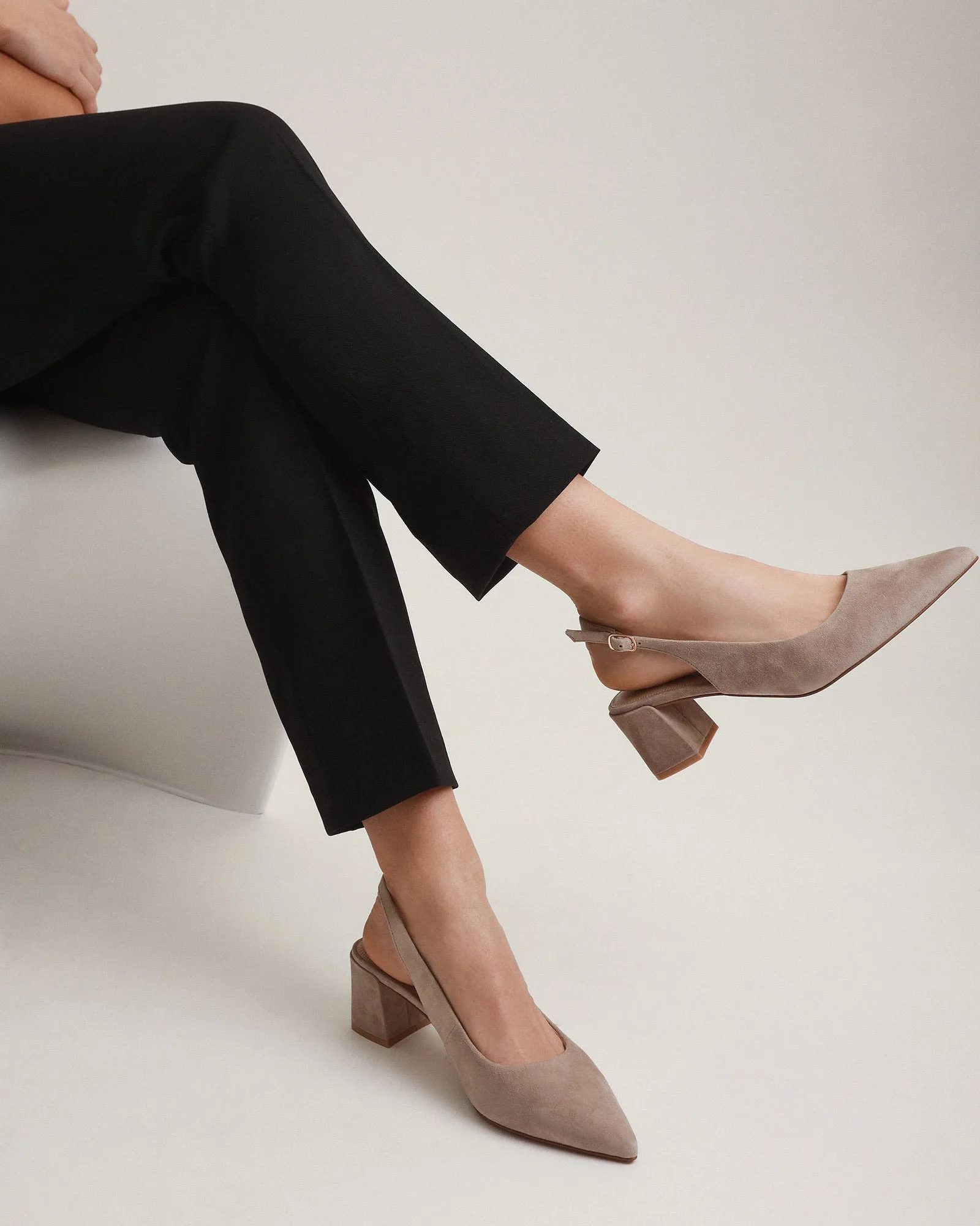 CARA LOW HEELS MUSHROOM SUEDE Jo Mercer