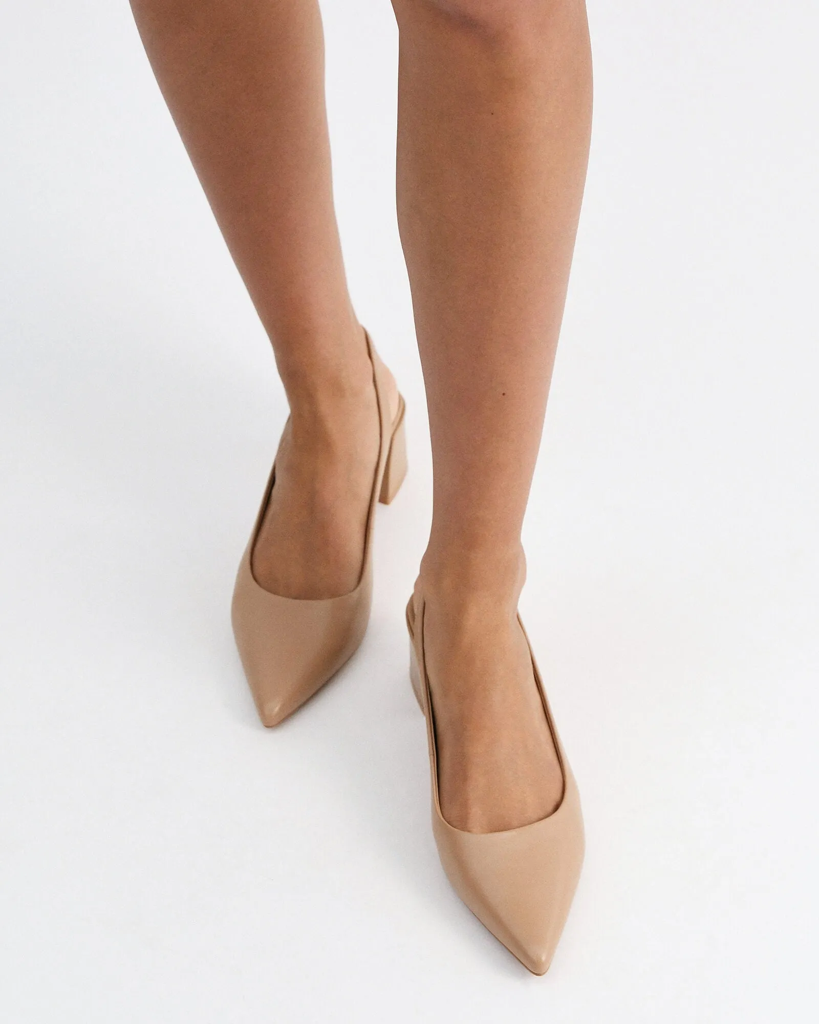 CARA LOW HEELS TAN LEATHER Jo Mercer