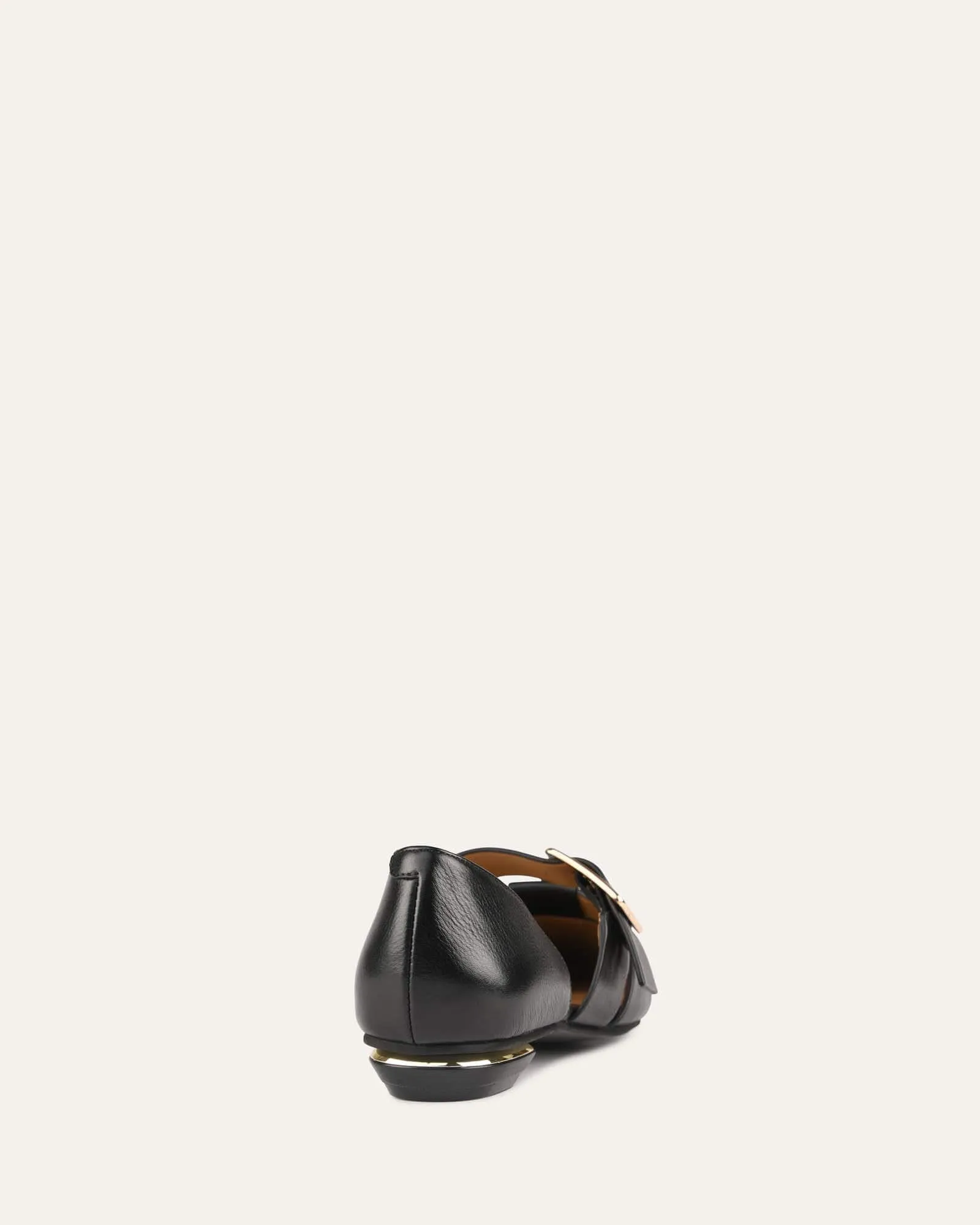 CARLA DRESS FLATS BLACK LEATHER Jo Mercer