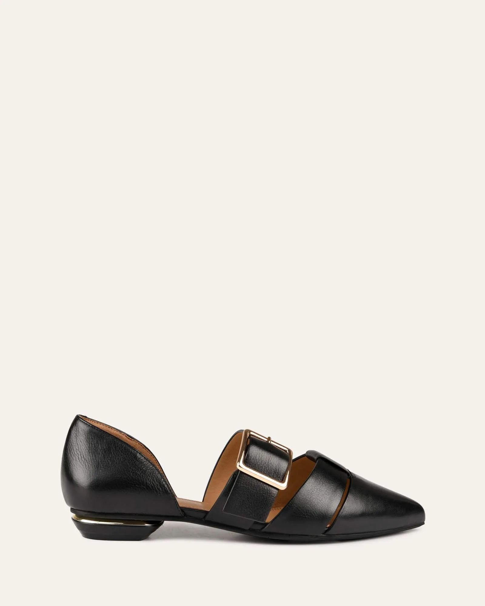 CARLA DRESS FLATS BLACK LEATHER Jo Mercer