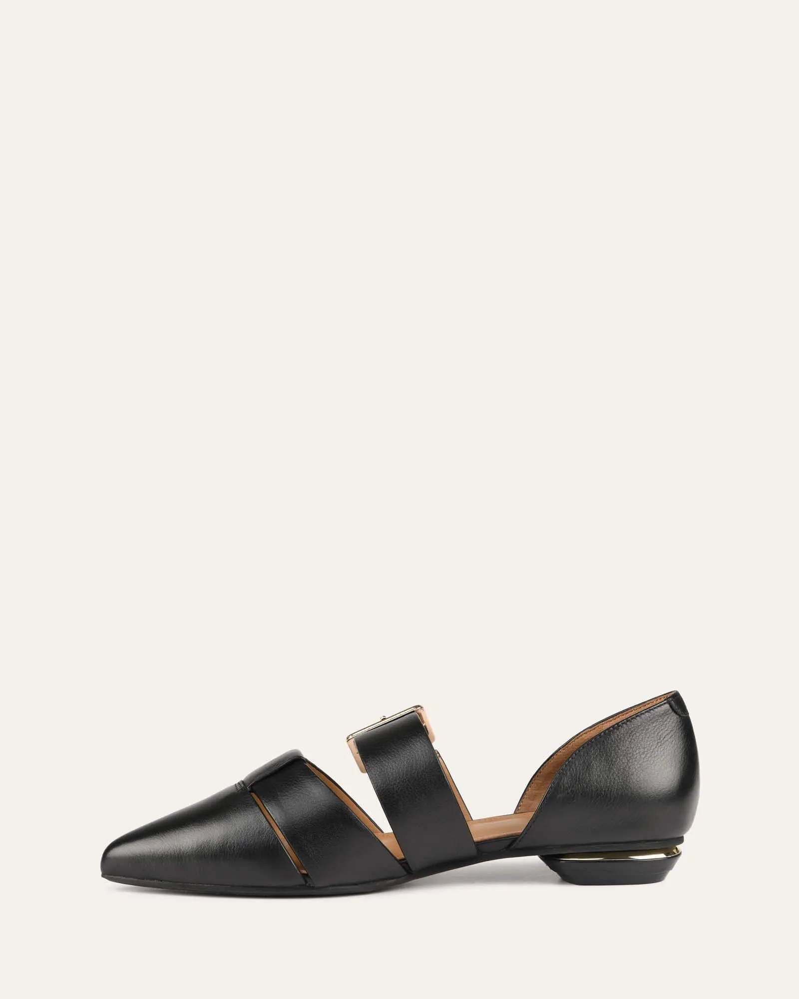 CARLA DRESS FLATS BLACK LEATHER Jo Mercer