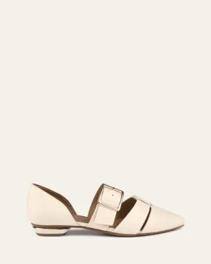 CARLA DRESS FLATS OFF WHITE LEATHER Jo Mercer