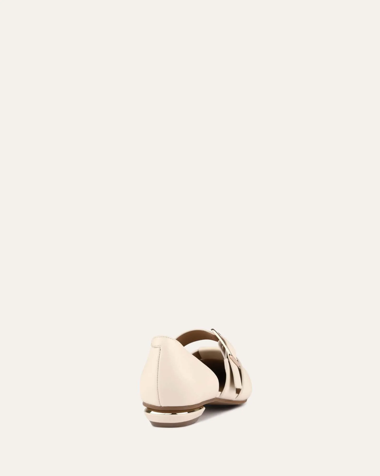 CARLA DRESS FLATS OFF WHITE LEATHER Jo Mercer