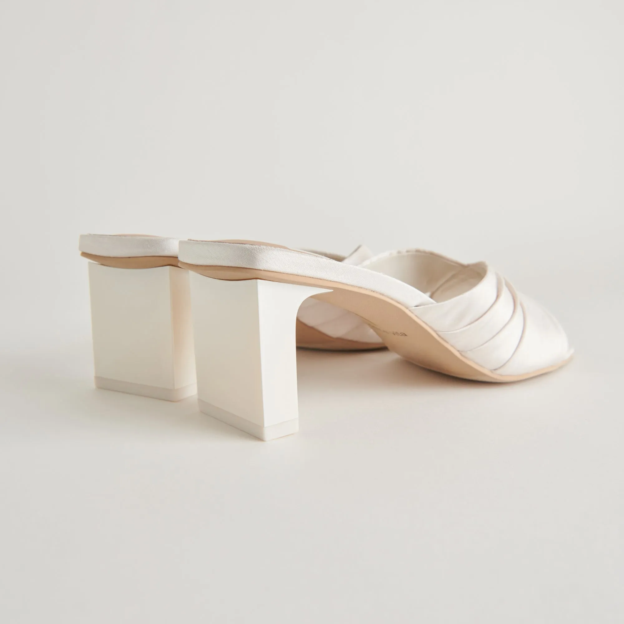 CARLAN HEELS OFF WHITE SILK Dolce Vita