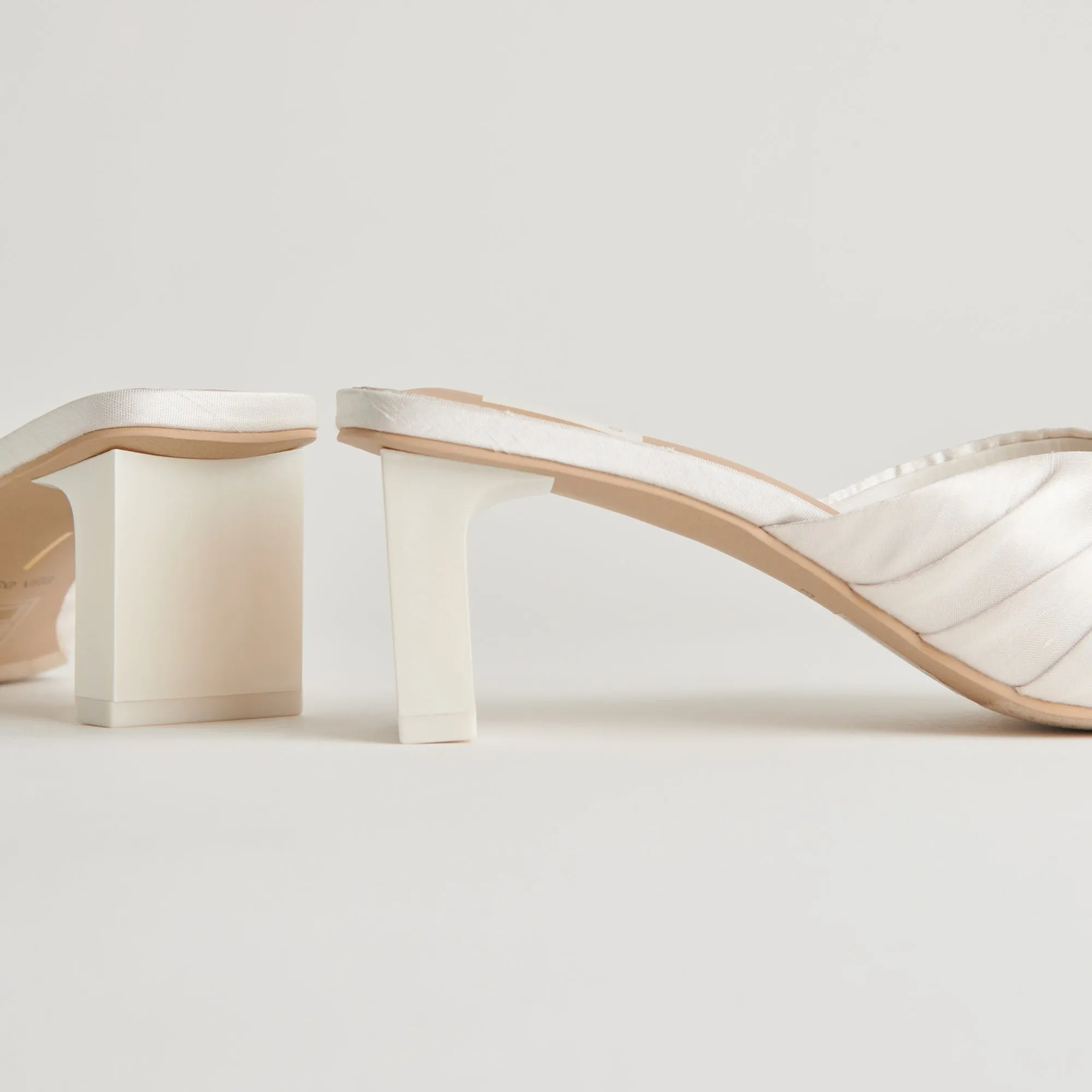 CARLAN HEELS OFF WHITE SILK Dolce Vita