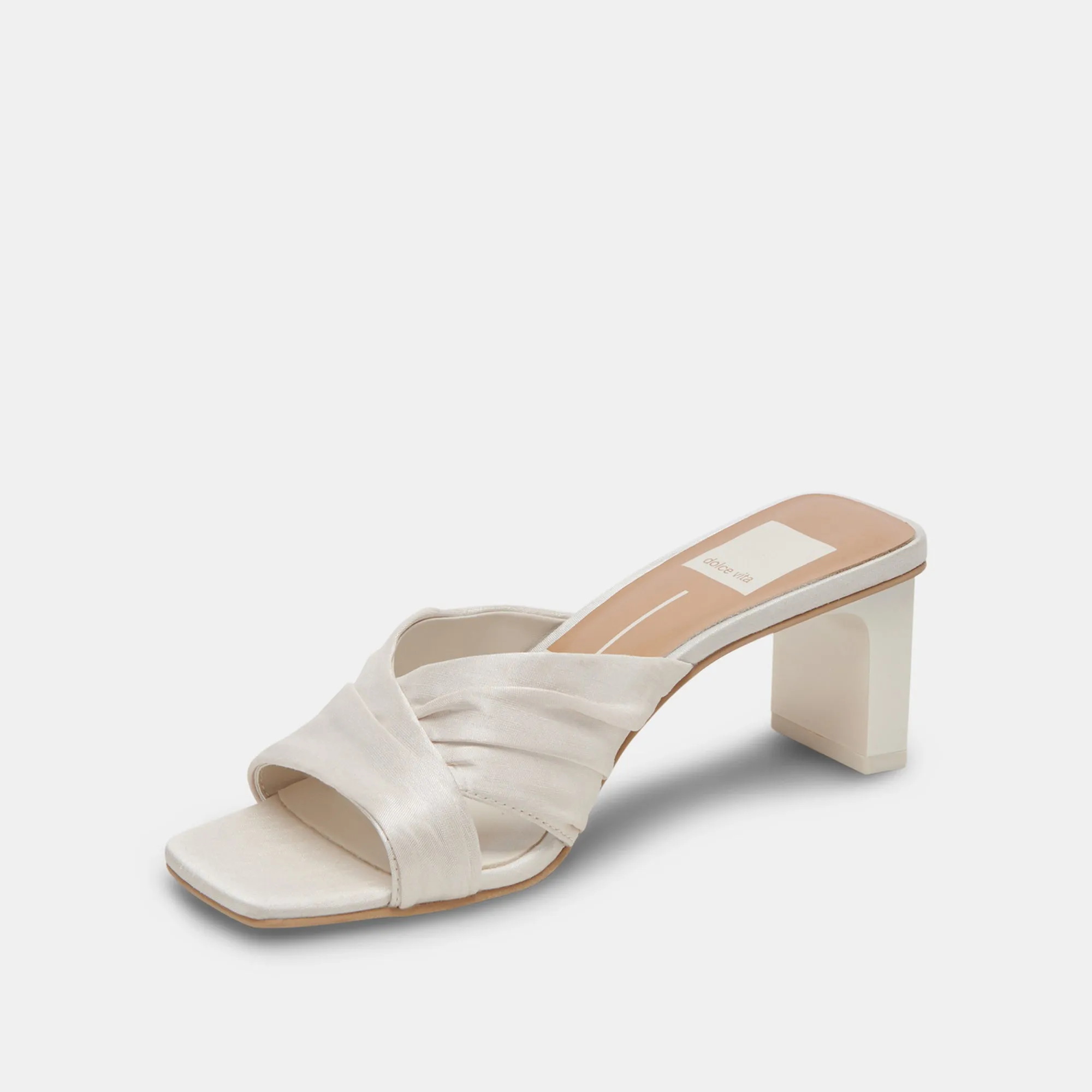 CARLAN HEELS OFF WHITE SILK Dolce Vita