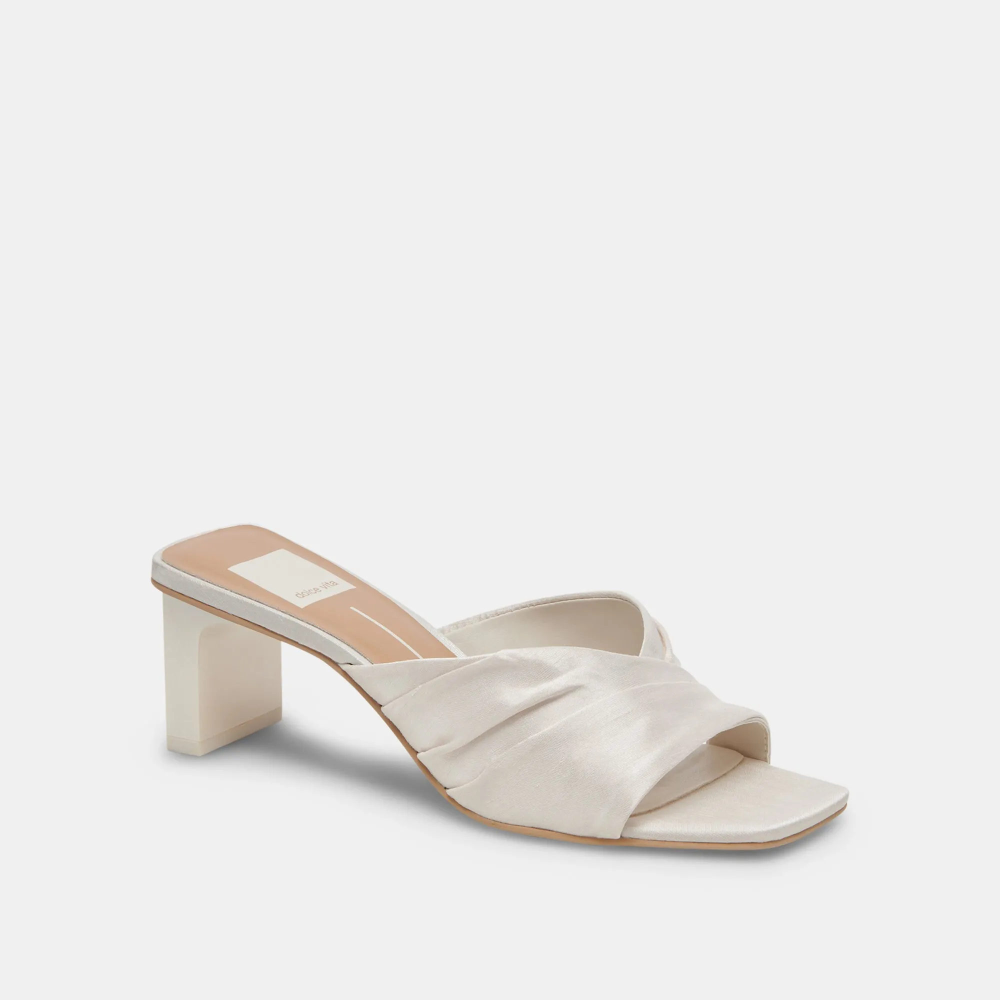 CARLAN HEELS OFF WHITE SILK Dolce Vita