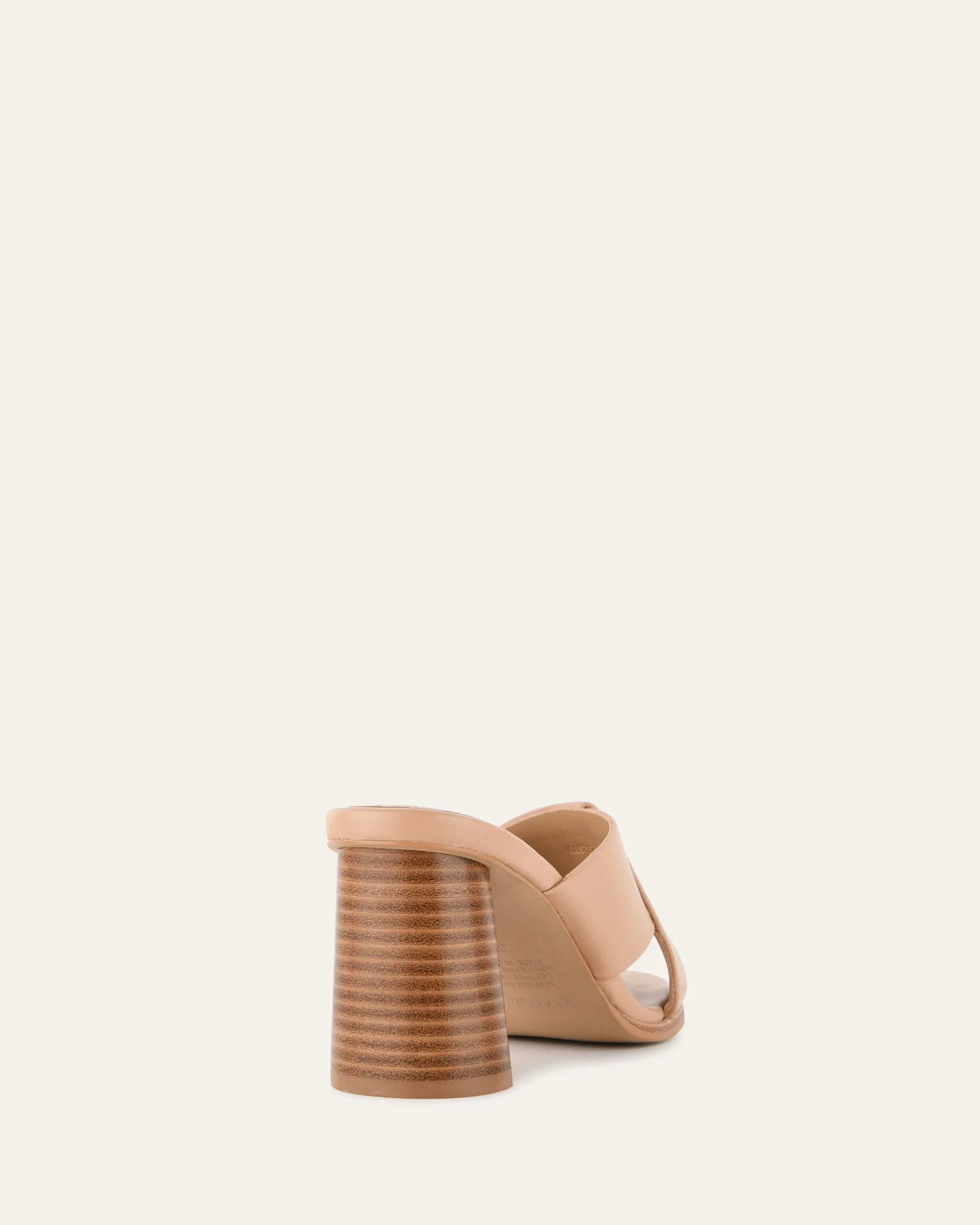 CARRIE MID HEEL SANDALS BEIGE LEATHER Jo Mercer