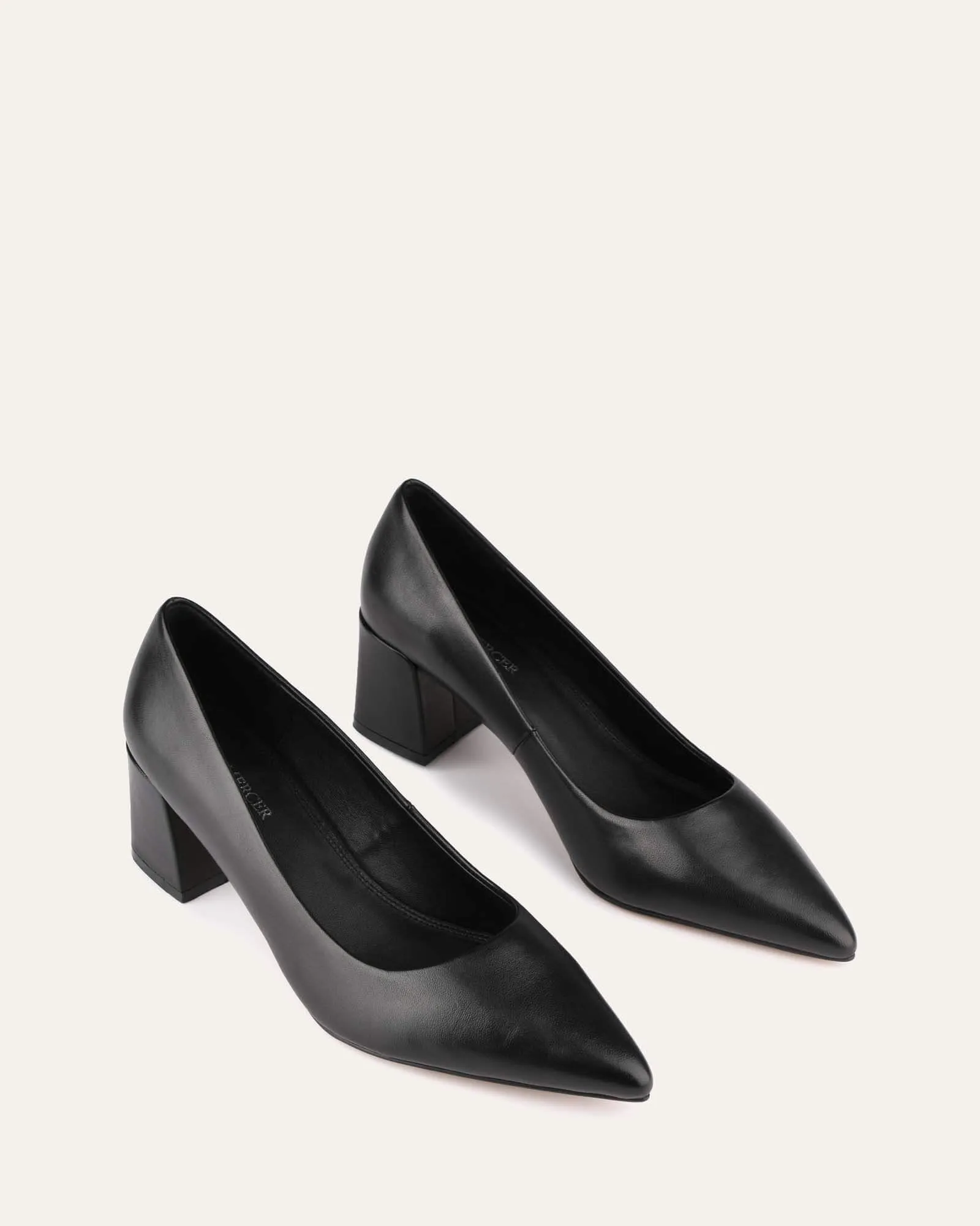 CARRINGTON LOW HEELS BLACK LEATHER Jo Mercer