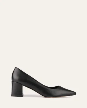 CARRINGTON LOW HEELS BLACK LEATHER Jo Mercer