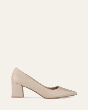 CARRINGTON LOW HEELS TAUPE LEATHER Jo Mercer
